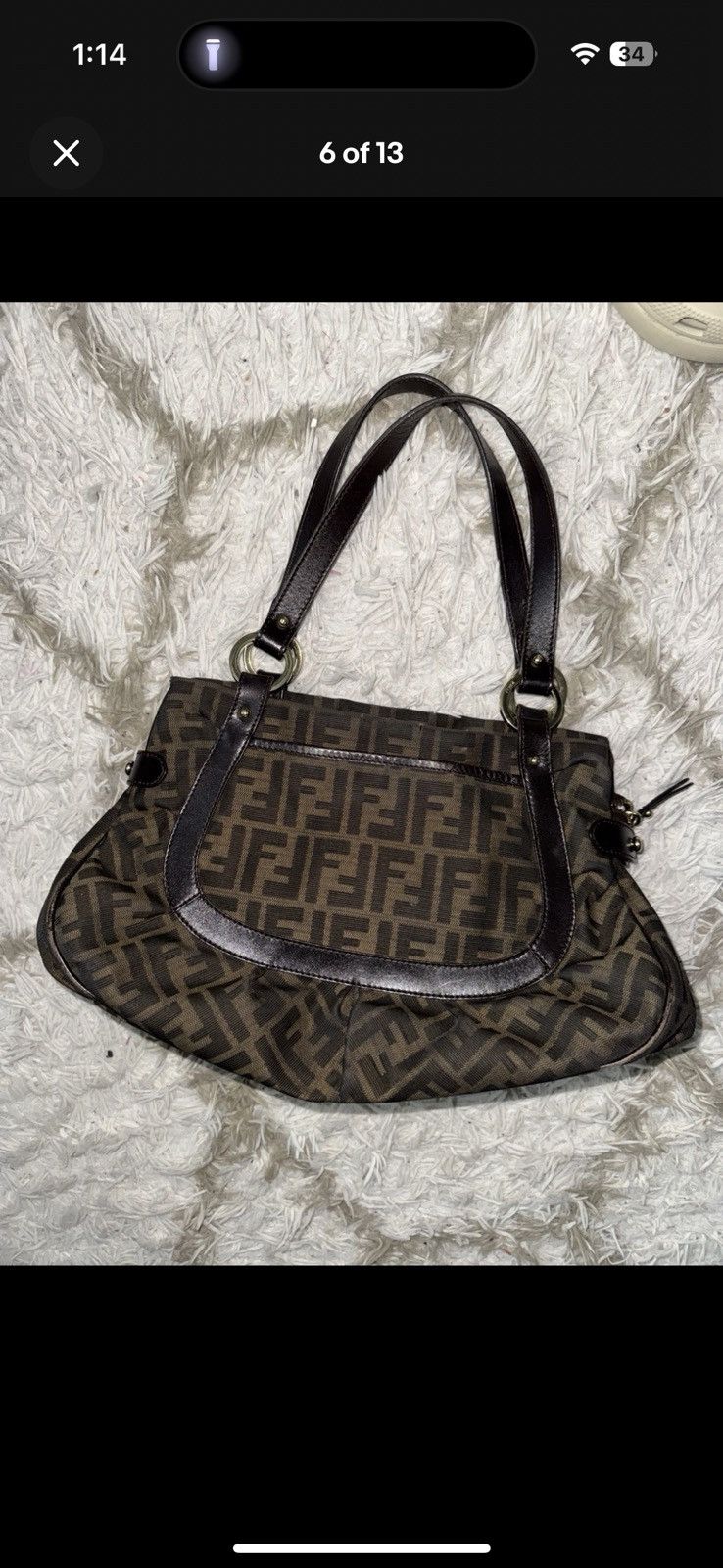 Fendi Fendi Brown Zucca Large Chef Tote Shoulder Bag Size ONE SIZE - 5 Thumbnail
