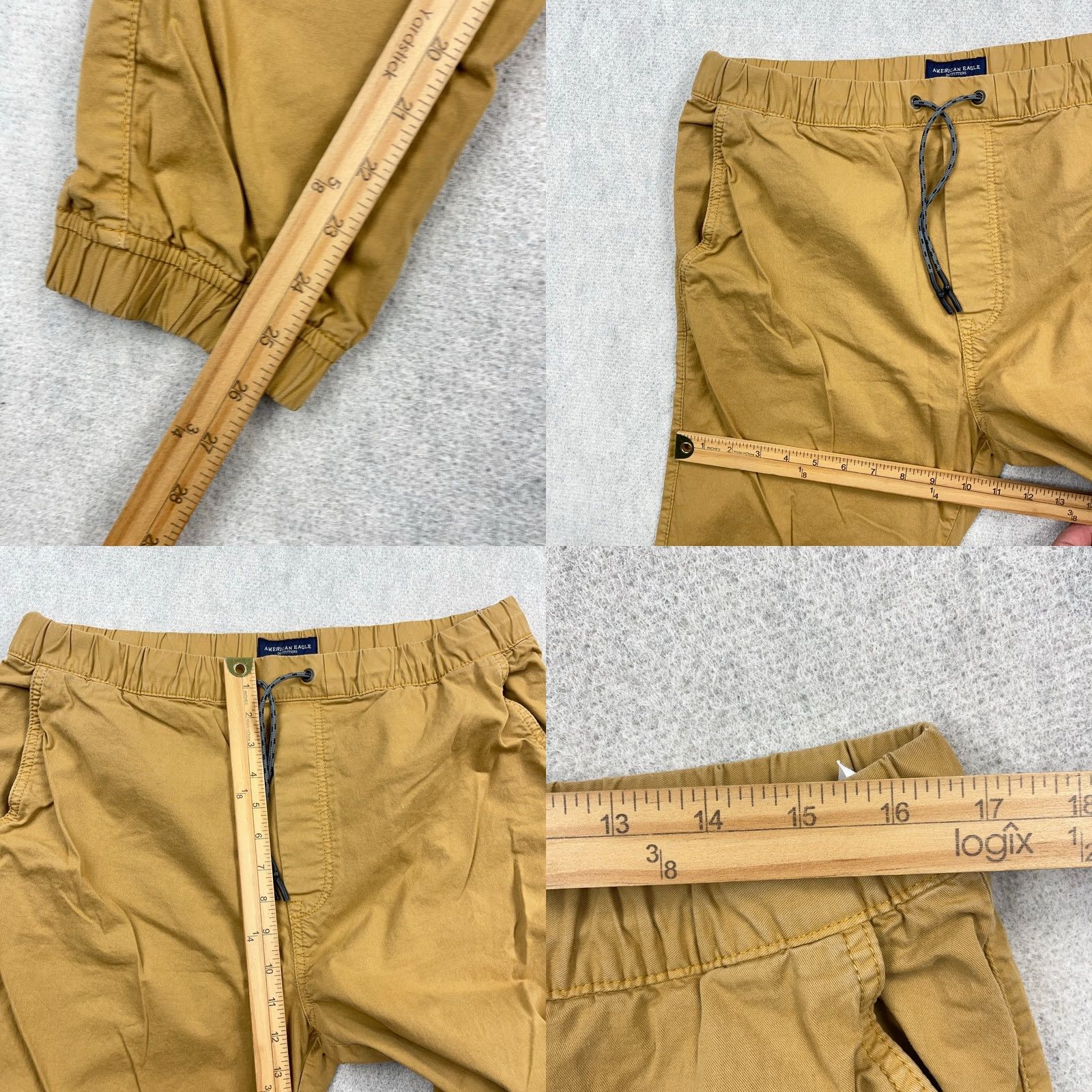 American Eagle Outfitters American Eagle Pants Joggers Men Medium Tan Brown Khaki Drawstring Tapered 33x26 Size US 31 - 8 Thumbnail