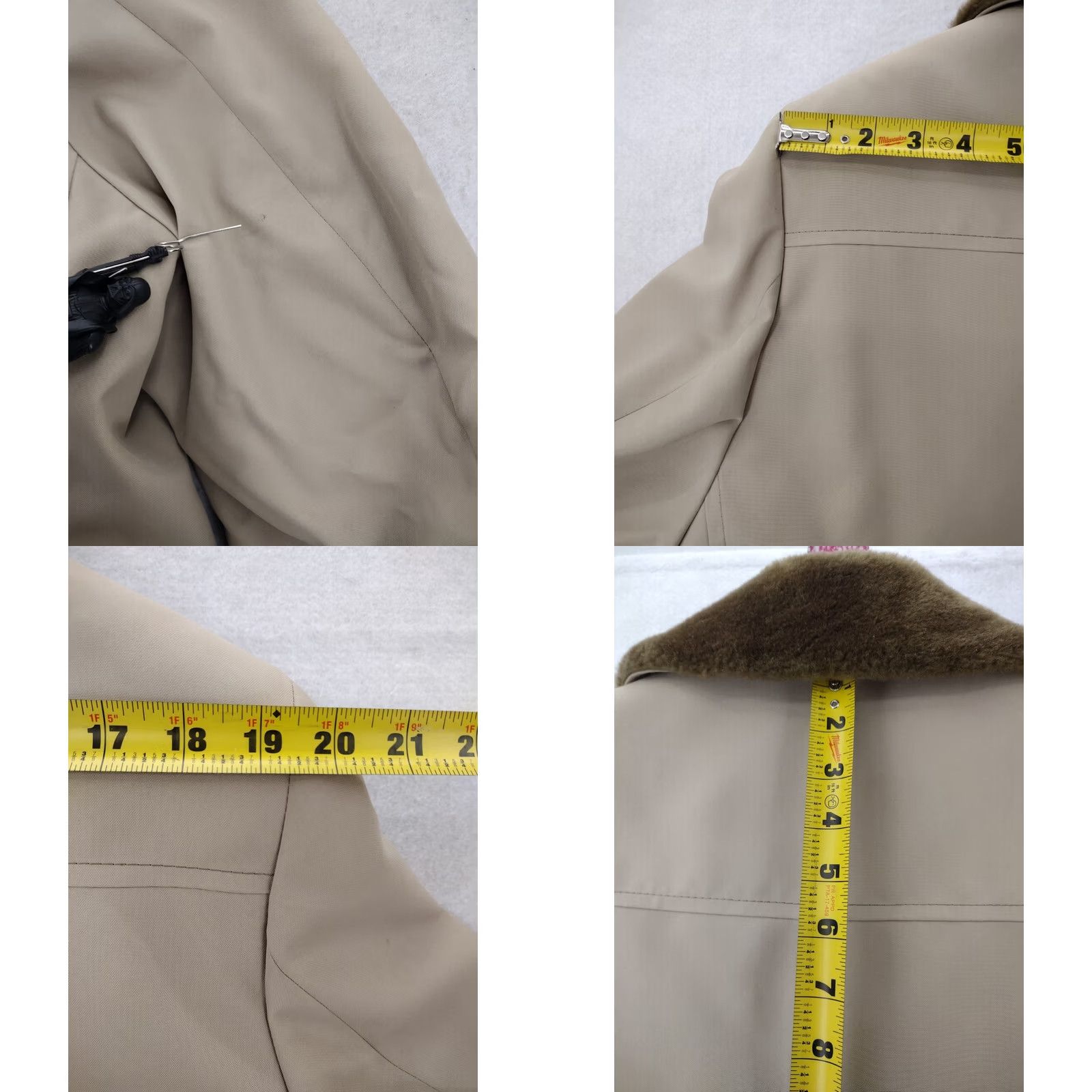 Vintage Driving Coat Mens 46 Long Brown Khaki Faux Fur Lined Big Buttons Deep Pockets Coat Mens 46 Long Brown Faux Fur Lined Canvas Cotton Blend XXL? Size US S / EU 44-46 / 1 - 8 Thumbnail