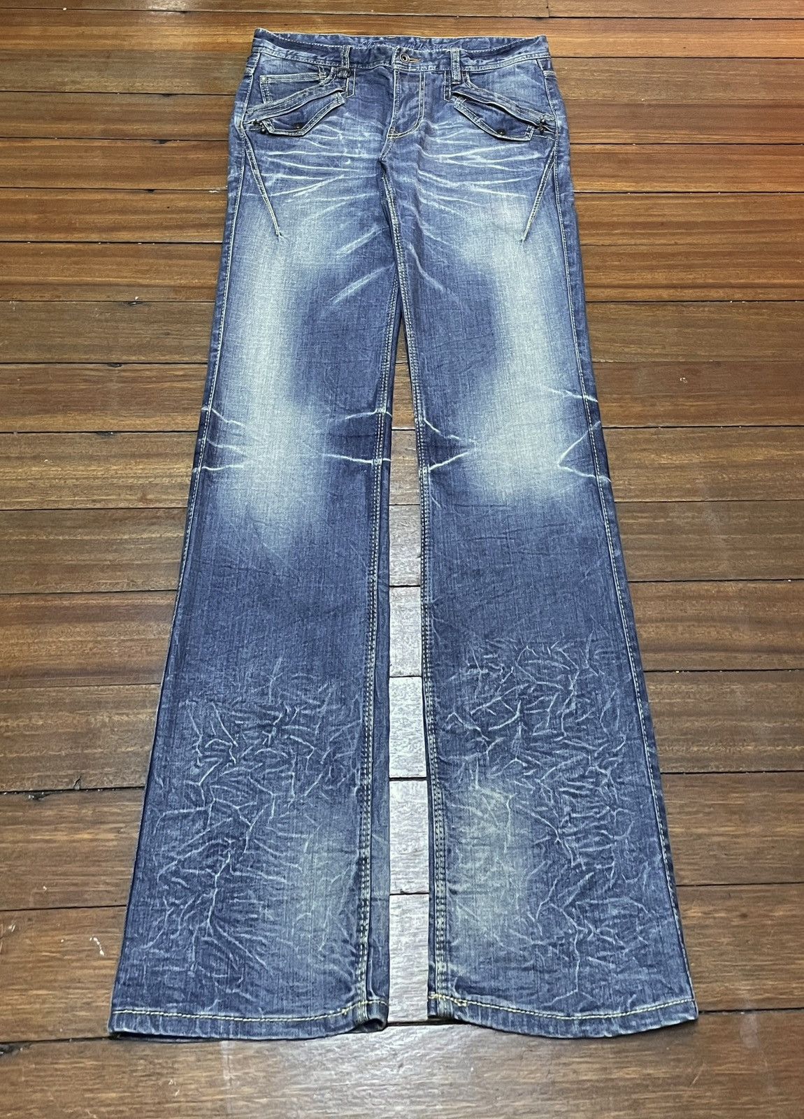 14th Addiction Rare Design Vintage Brand Nicole Club Flared Jeans 1990s Size US 33 - 1 Thumbnail