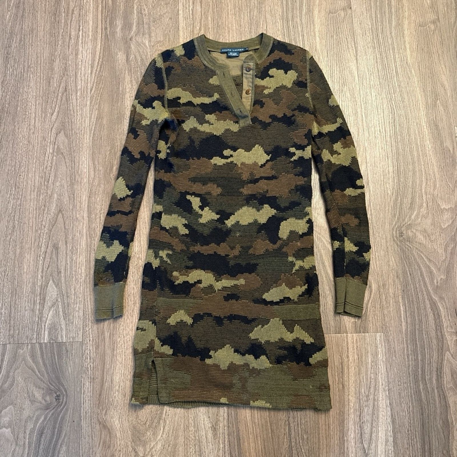 Ralph Lauren Ralph Lauren knit Camouflage Long Sleeve Sweater Dress Size S / US 4 / IT 40 - 1 Thumbnail