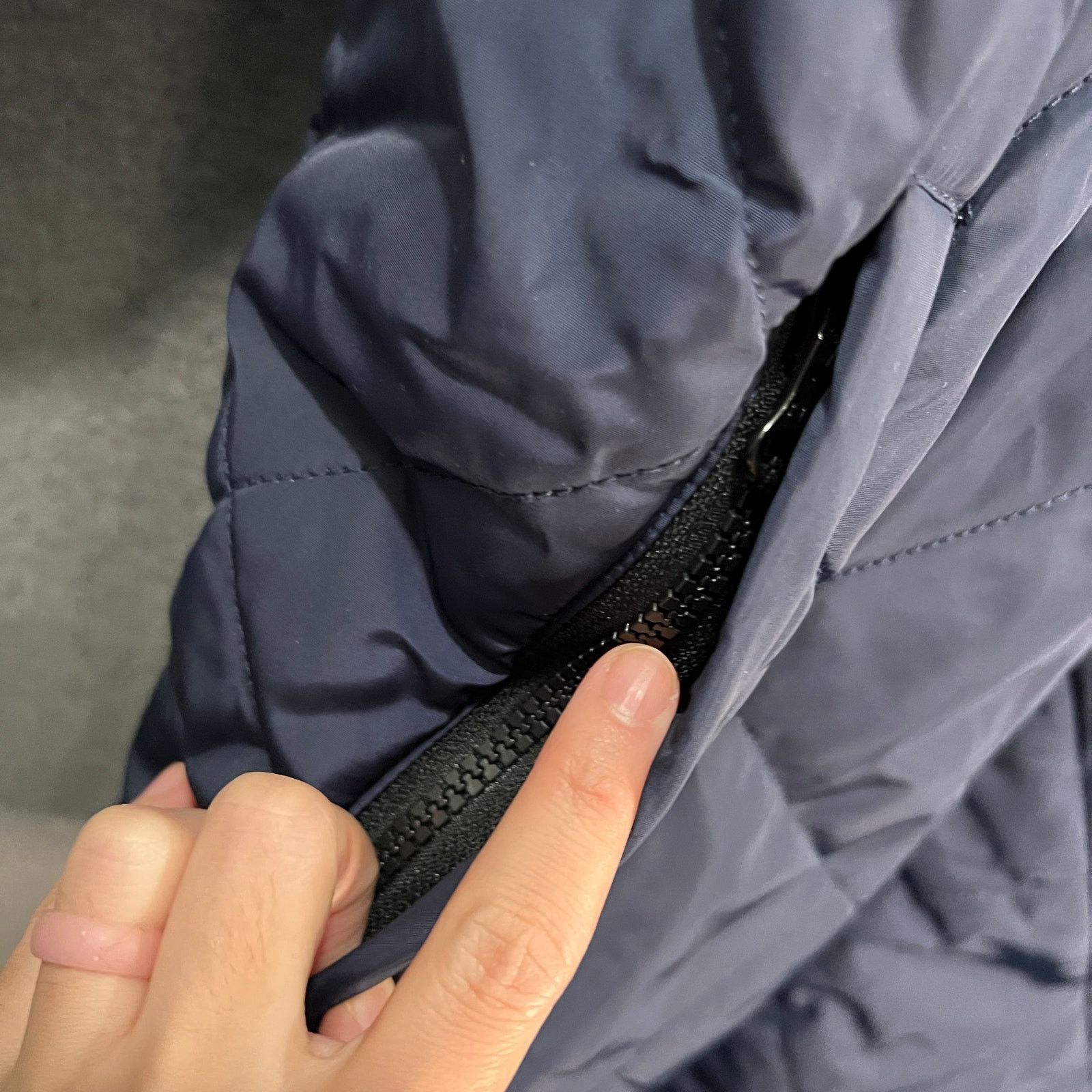 Other Nuage Faux Fur Lined Quilted Parka Navy Womens Jecket Size L / US 10 / IT 46 - 7 Thumbnail