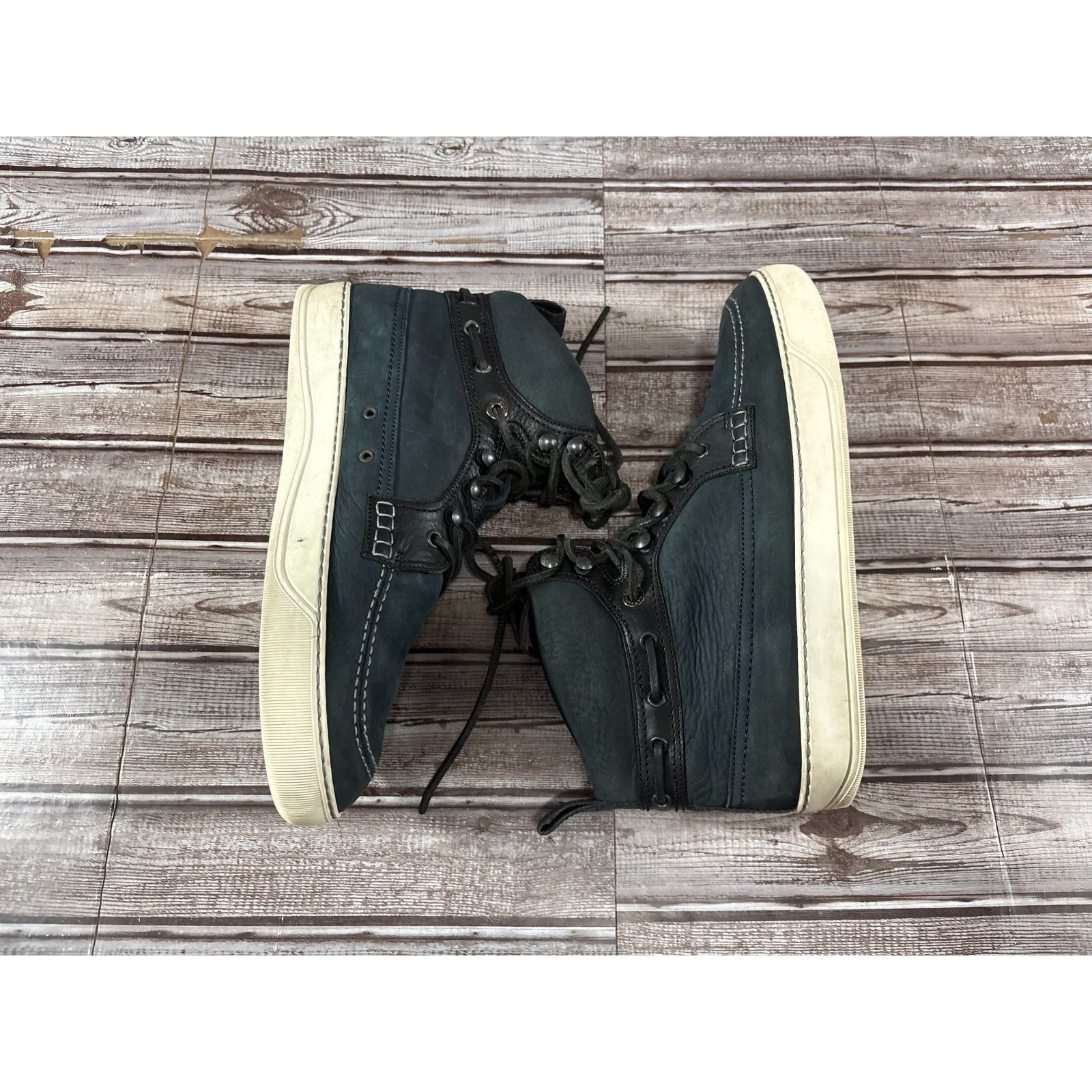 Lanvin Lanvin High Top suede Sneaker size 10 color blue / black / w Size US 10 / EU 43 - 5 Thumbnail