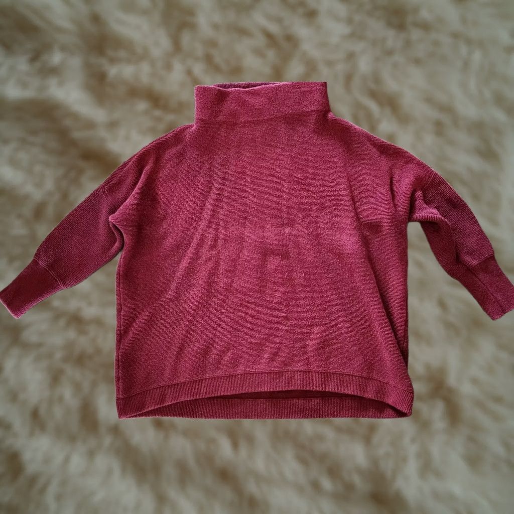 Free People VINTAGE Free People Pullover Sweater Chunky Burgundy Oversize Womens Size S Size S / US 4 / IT 40 - 1 Thumbnail