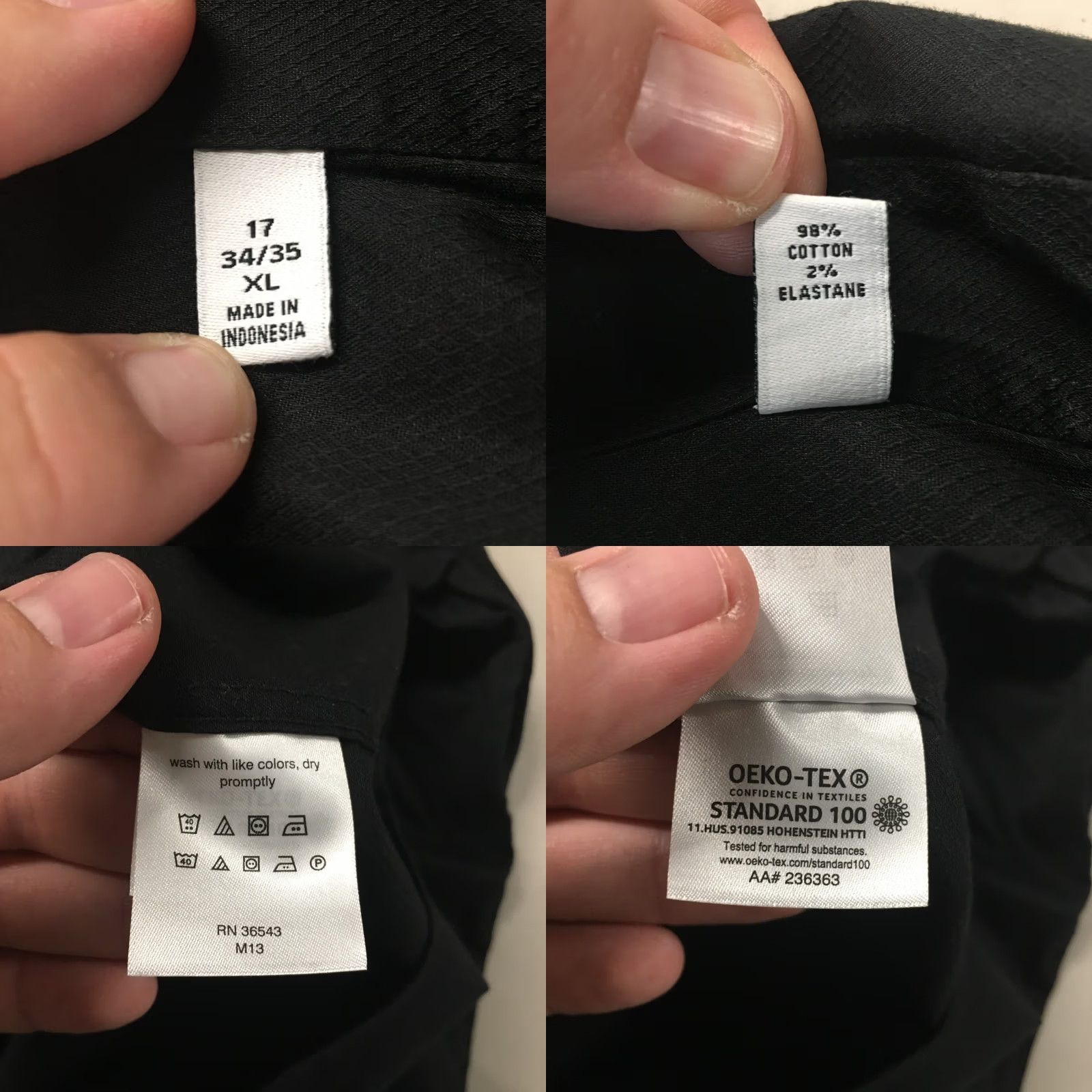 Calvin Klein Calvin Klein Shirt Mens 17 34/35 Black Cotton Slim Fit Button Up Longsleeve Size US XL / EU 56 / 4 - 9 Thumbnail