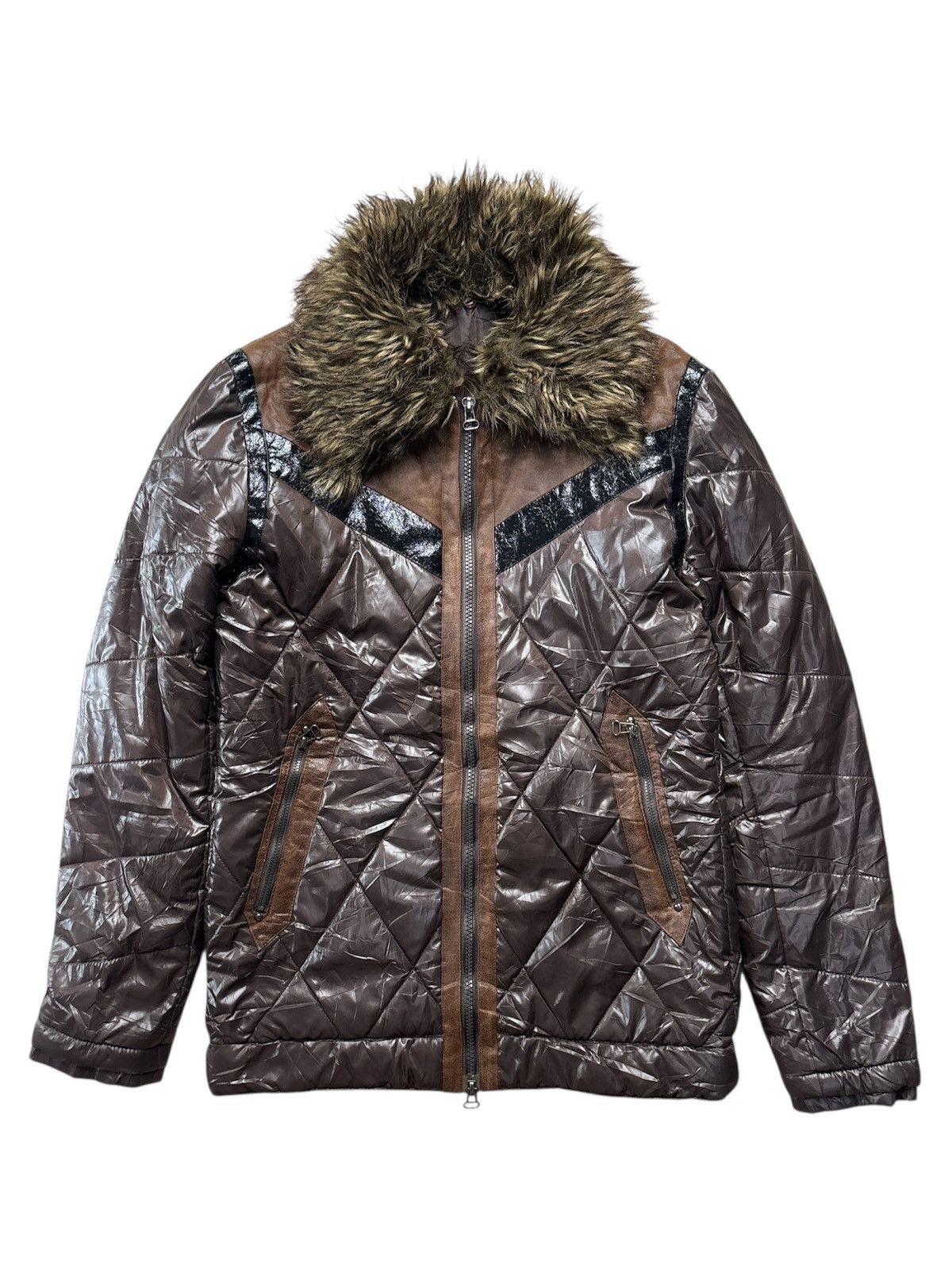 If Six Was Nine Tribal Fur Collar Quilted Jacket Size US M / EU 48-50 / 2 - 1 Thumbnail