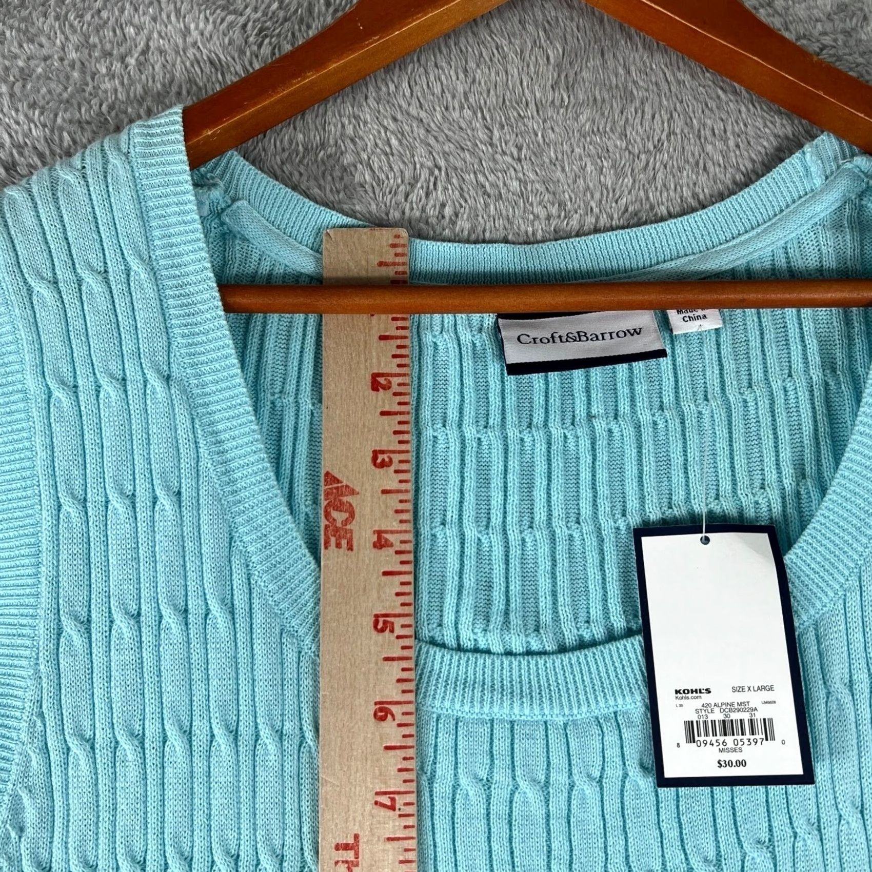 Croft & Barrow Croft & Barrow Sweater Vest Womens XL Blue Cable Knit Sleeveless Tank Top New Size XL / US 12-14 / IT 48-50 - 7 Thumbnail