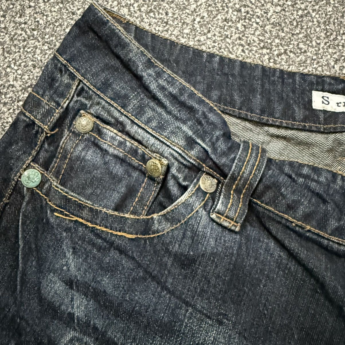 If Six Was Nine 🔥🇯🇵 Japanese Flared Cross Distressed Sorridere Jeans Size US 33 - 14 Thumbnail