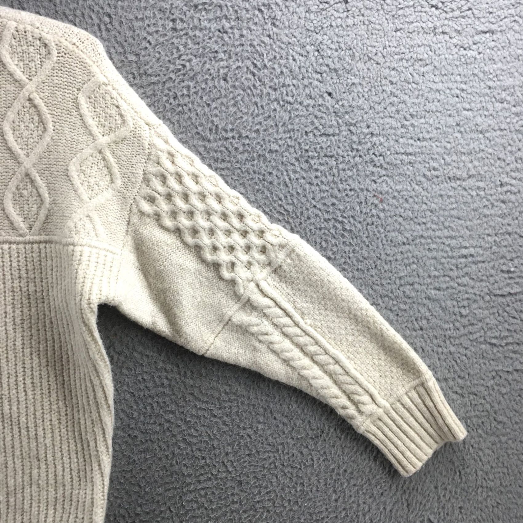 American Eagle Outfitters American Eagle Outfitters Pullover Sweater Womens M Off-White Mock Neck Long Sleeve Knitted Smooth Solid Cable-Knit Lightweight Casual 90s? Size M / US 6-8 / IT 42-44 - 4 Thumbnail