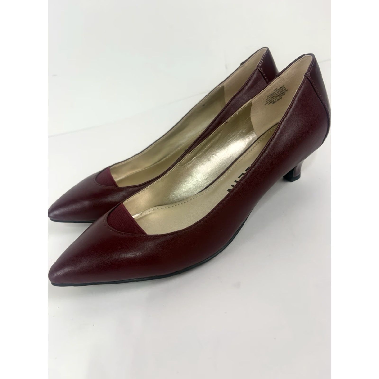 Anne Klein Anne Klein Iflex Marchino Burgandy Pointed Toe Kitten Heels Womens Size 8M Shoes Pump Band City Going Out Workwear Size US 8 / IT 38 - 4 Thumbnail