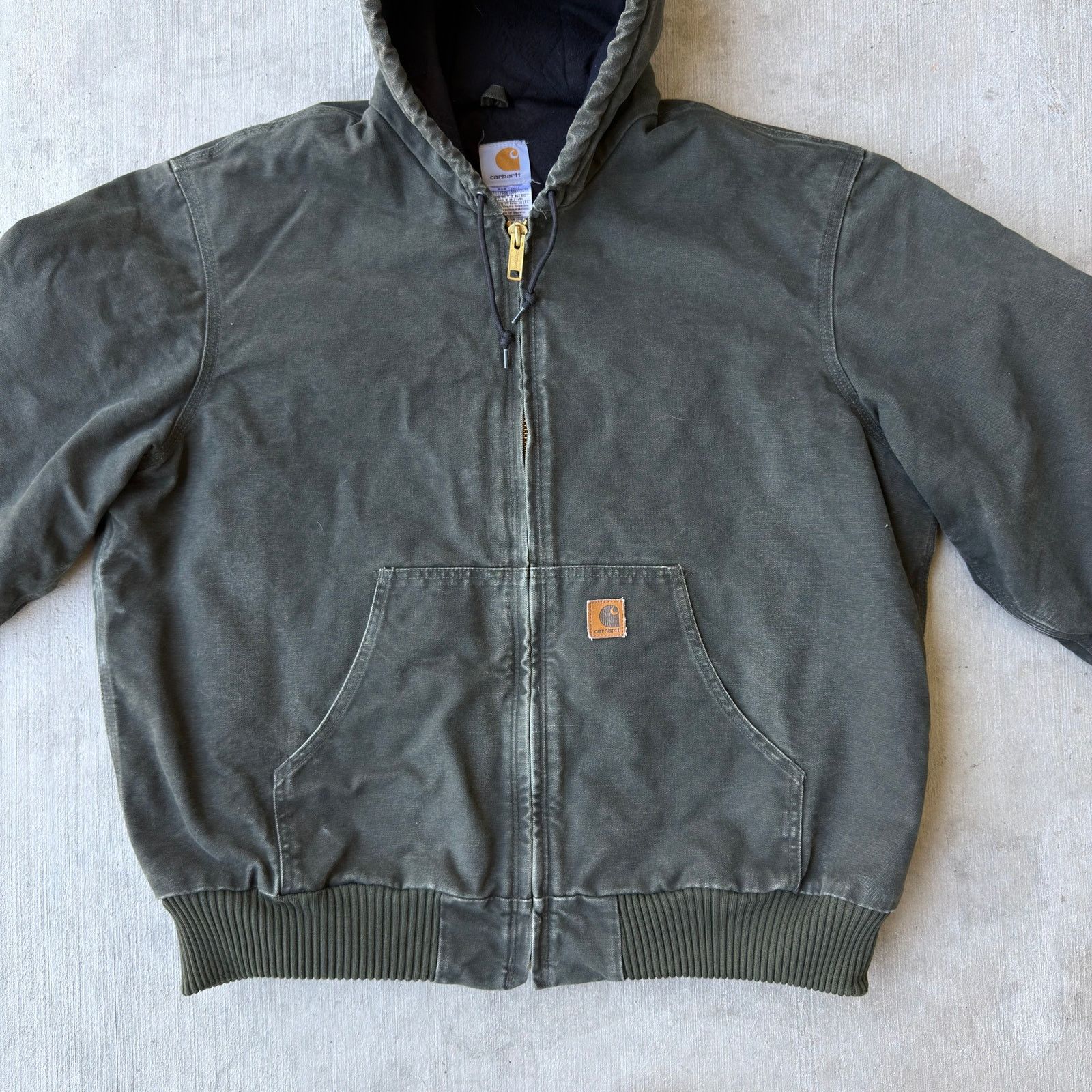 Carhartt × Vintage Carhartt J130 MOS green hooded work wear jacket XL Size US XL / EU 56 / 4 - 3 Thumbnail