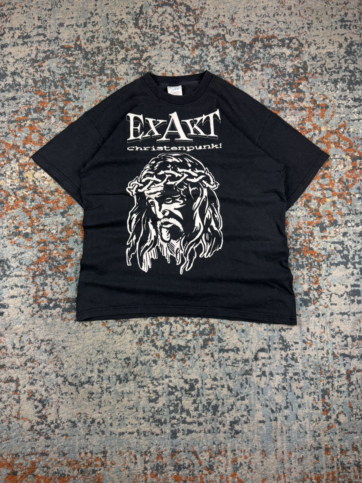 Band Tees × Vintage Ultra Rare Vintage 90s Exakt Christenpunk graphic band tee Size US L / EU 52-54 / 3 - 1 Thumbnail