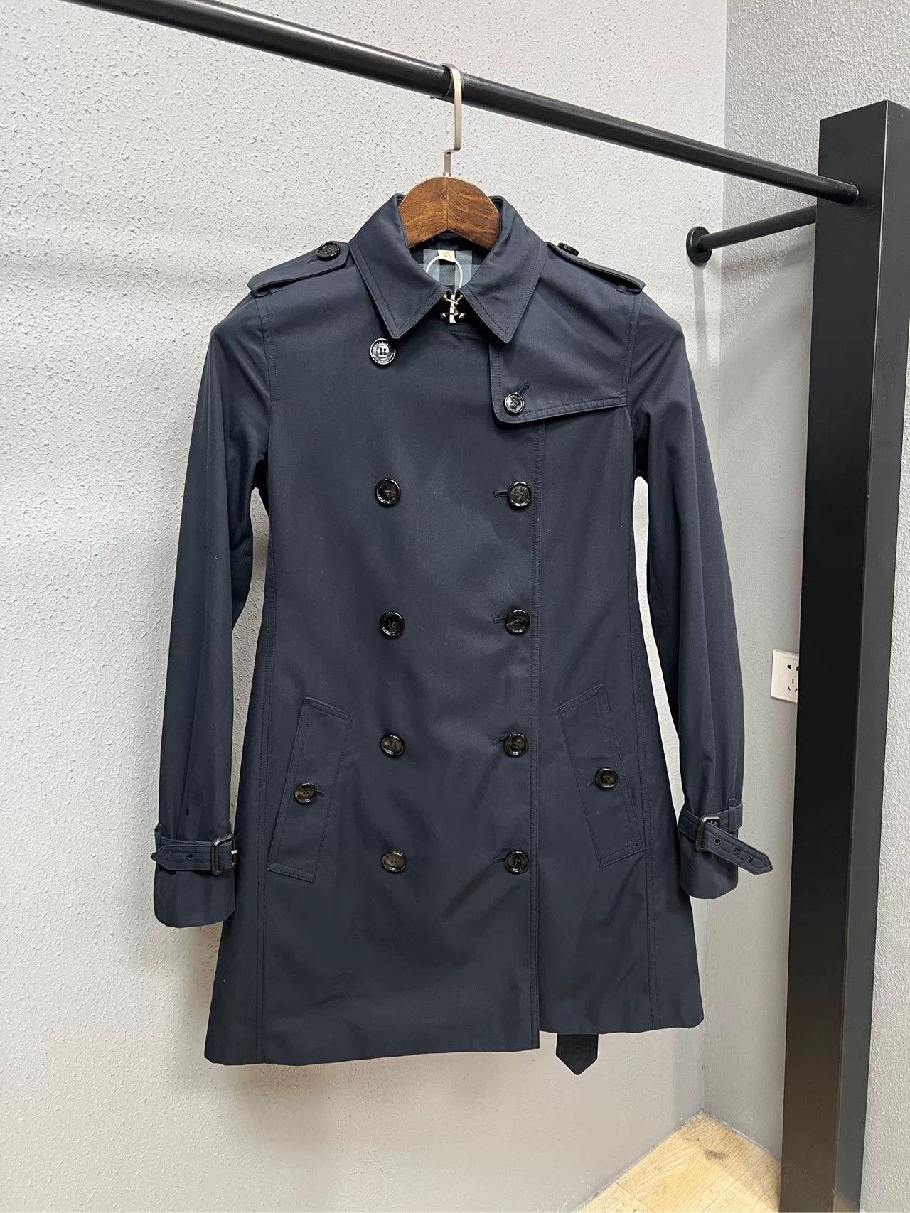 Burberry Burberry Blue Trench Coat Check Lining Size XXS / US 00 / IT 34 - 1 Thumbnail