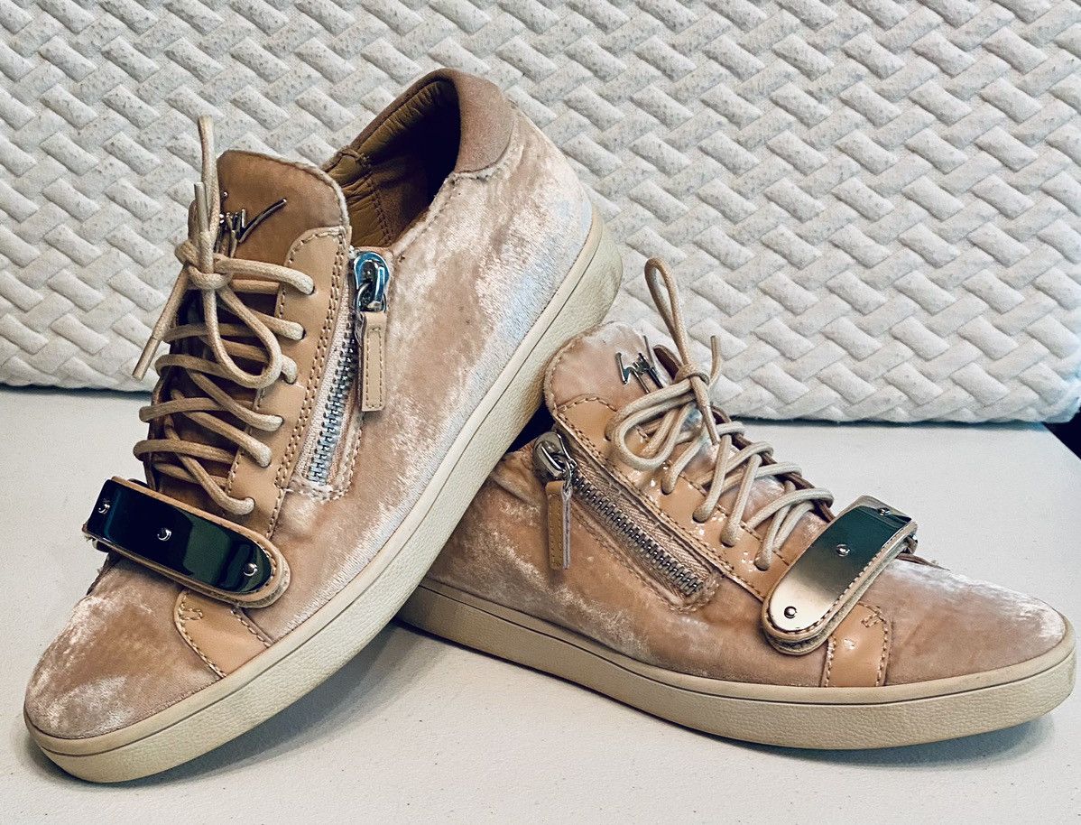 Giuseppe Zanotti Giuseppe Zanotti 🇮🇹 Pink Velvet Brek Veronica Sneakers 38 Size US 8 / IT 38 - 6 Thumbnail