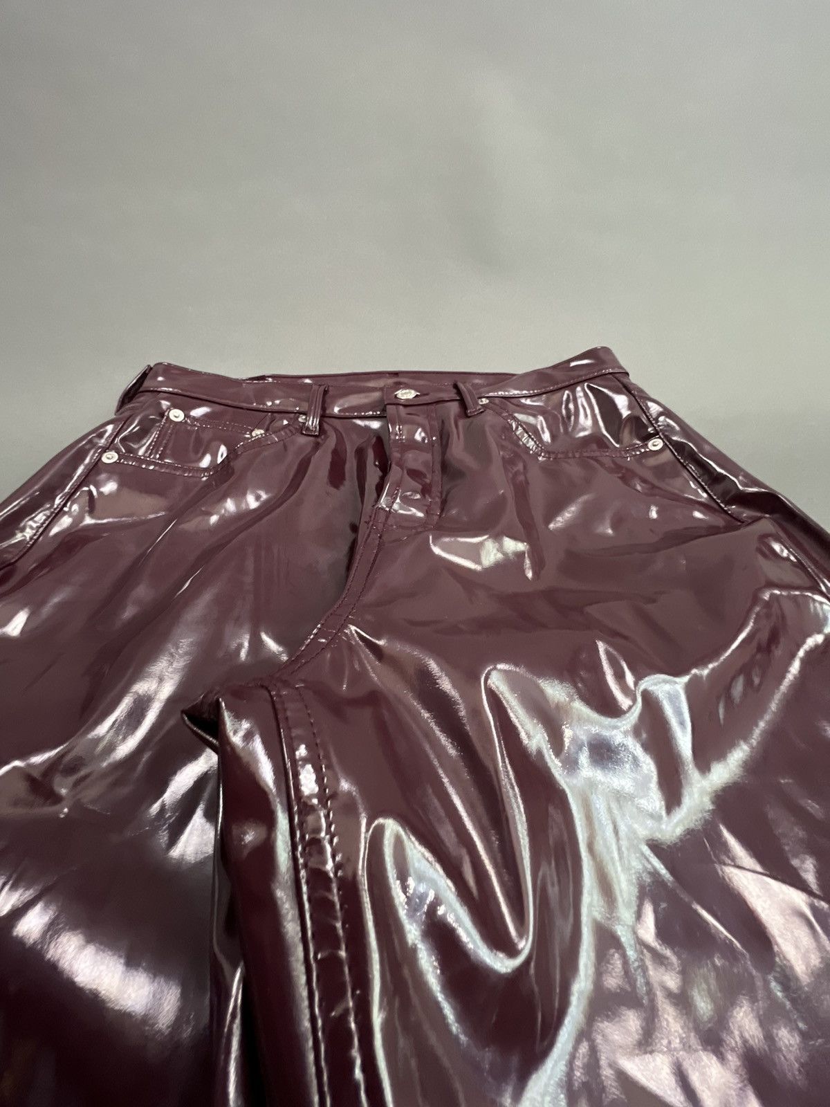 Other MAROON GLOSS POLYURETHANE PU PANTS 🍷 Size 32" / US 10 / IT 46 - 7 Thumbnail
