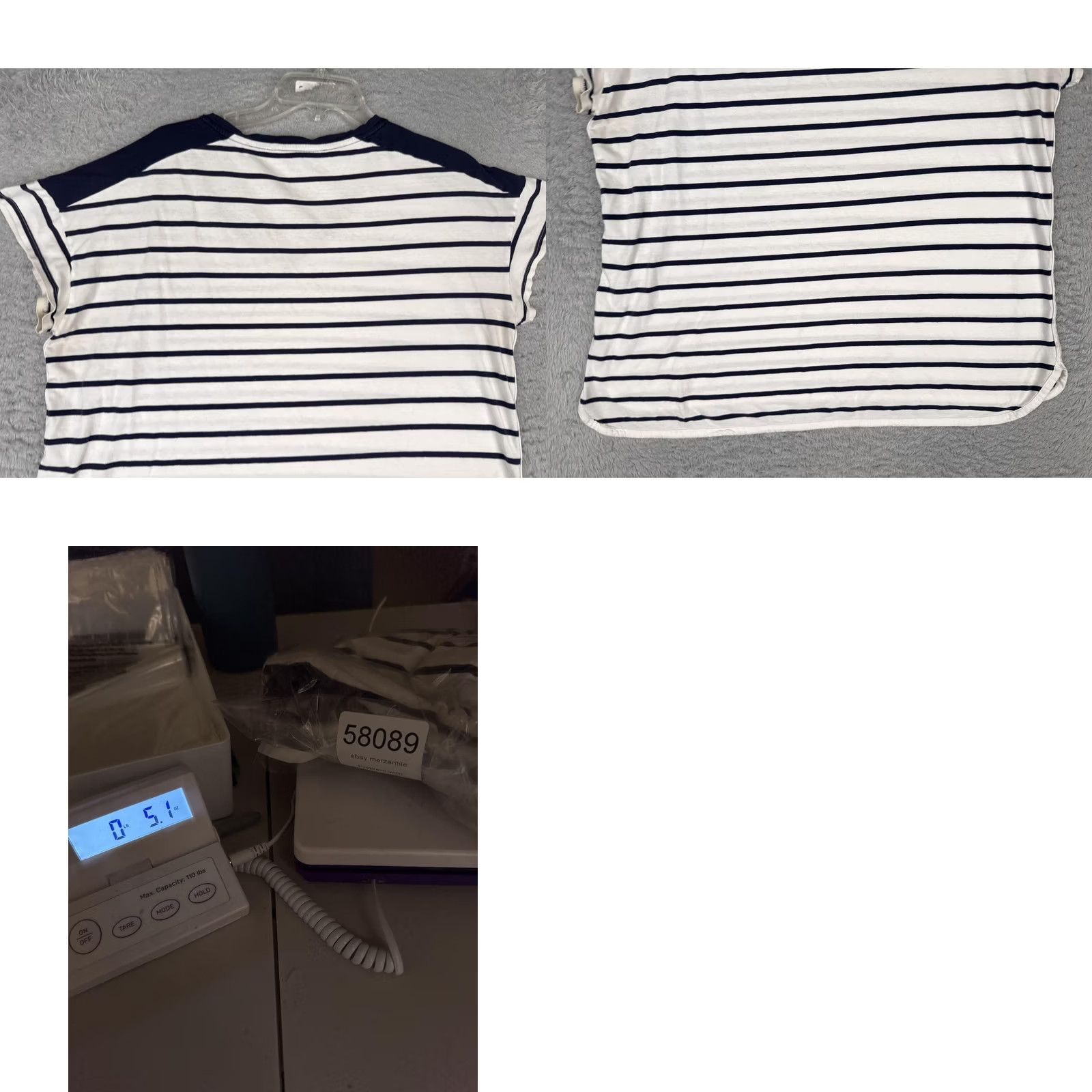 Tommy Hilfiger Tommy Hilfiger Shirt Womens 1X White Navy Striped V-Neck Short Sleeve Tee Casual Size XL / US 12-14 / IT 48-50 - 9 Thumbnail