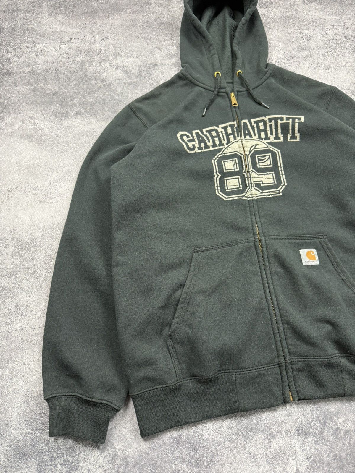 Carhartt Vintage Y2K Carhartt Big Logo Zip Up Hoodie Black Jacket Size US L / EU 52-54 / 3 - 9 Thumbnail