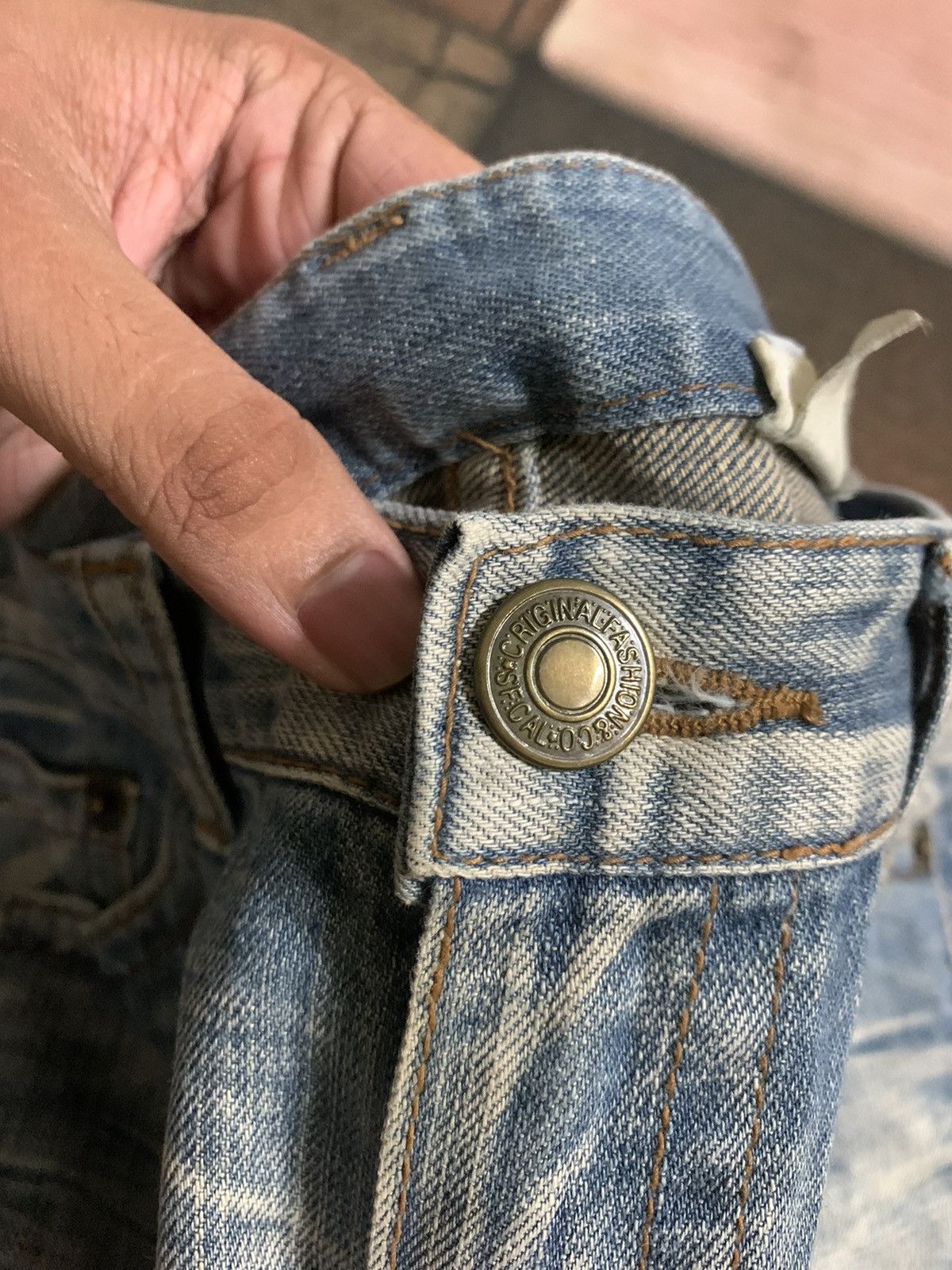 If Six Was Nine FLARE DISTRESSED stone wash agate label japanese designer Size US 32 / EU 48 - 3 Thumbnail