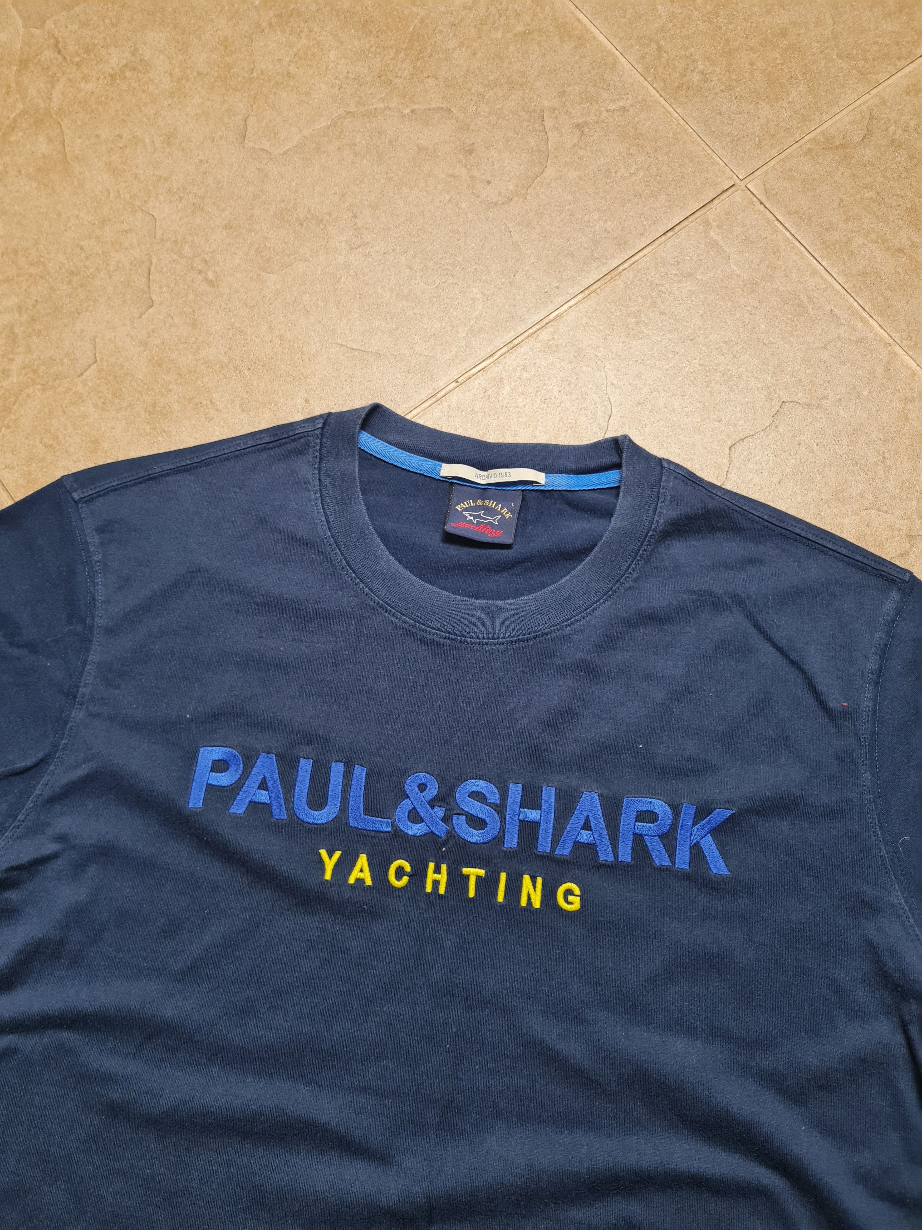 Paul & Shark Shirts Paul Shark Short Sleeve Basic T-Shirt Big Logo Size L Size US L / EU 52-54 / 3 - 2 Thumbnail