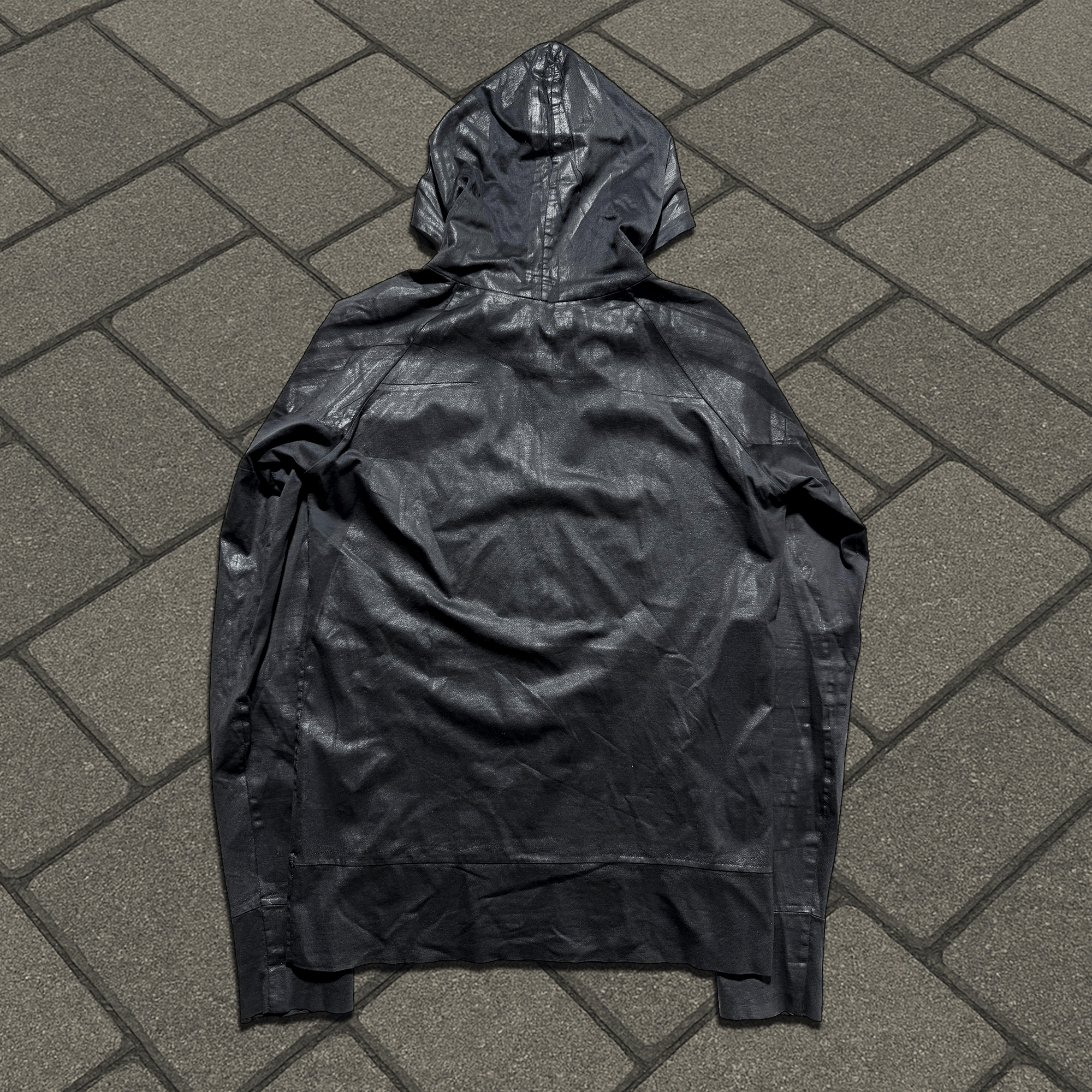 Dior AW03 Dior Homme Black Waxed Luster Hoodie Size US S / EU 44-46 / 1 - 2 Thumbnail