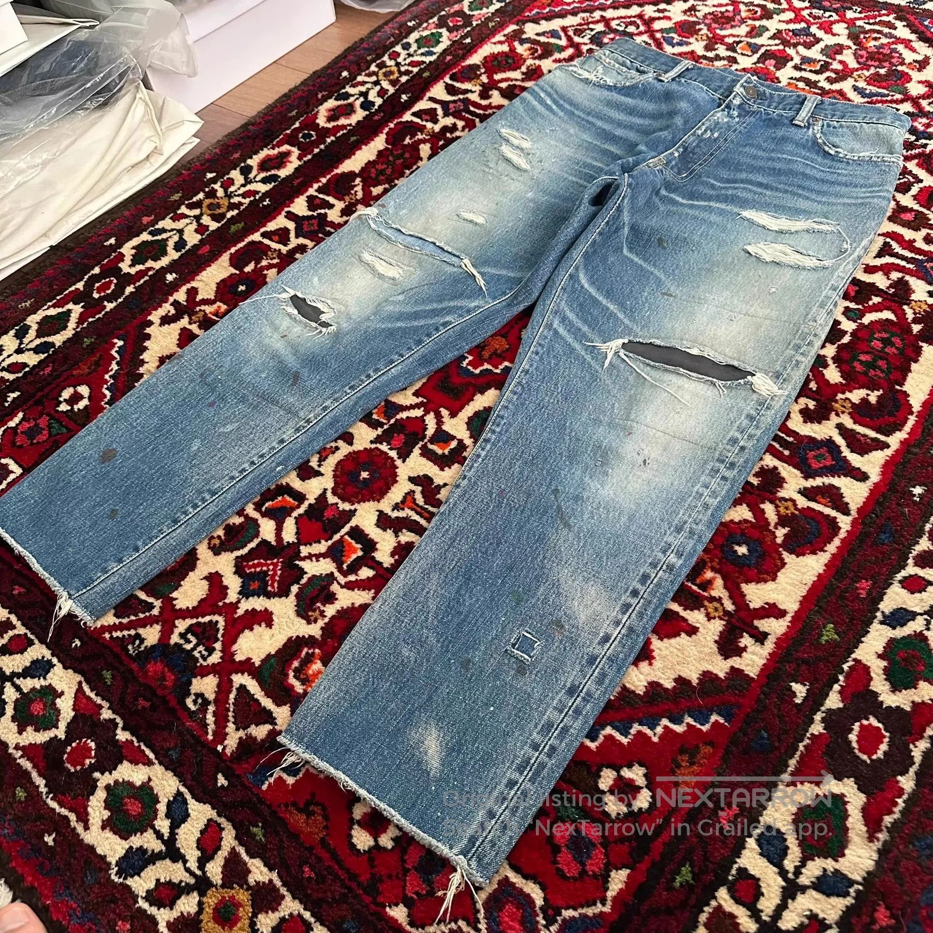 Visvim Distressed Blue Denim Pants Size 32. Size US 32 / EU 48 - 5 Thumbnail