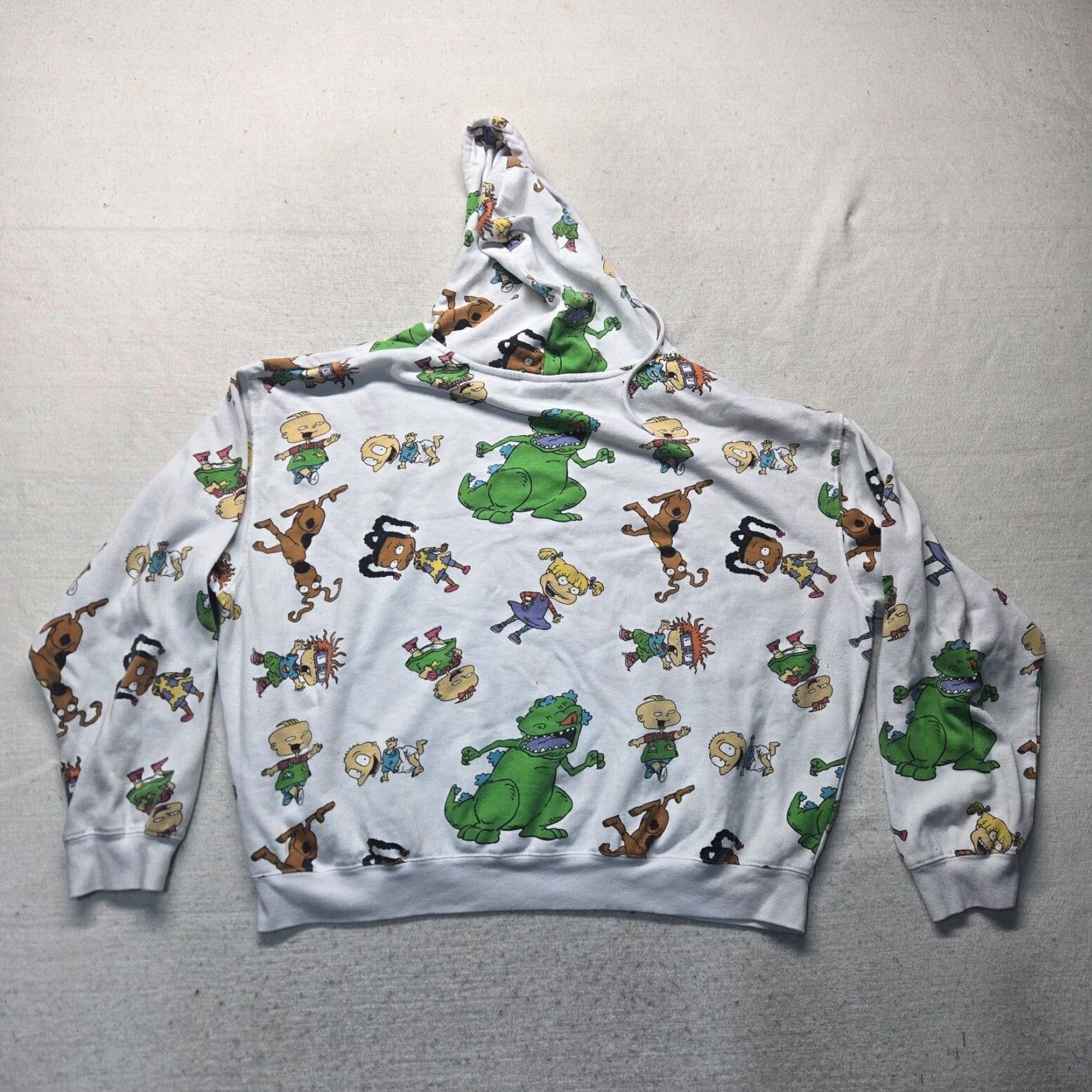 Nickelodeon VINTAGE Nickelodeon Rugrats Hoodie Sweatshirt Adult 2XL White All Over Print Mens Hoodie Size US XXL / EU 58 / 5 - 7 Thumbnail