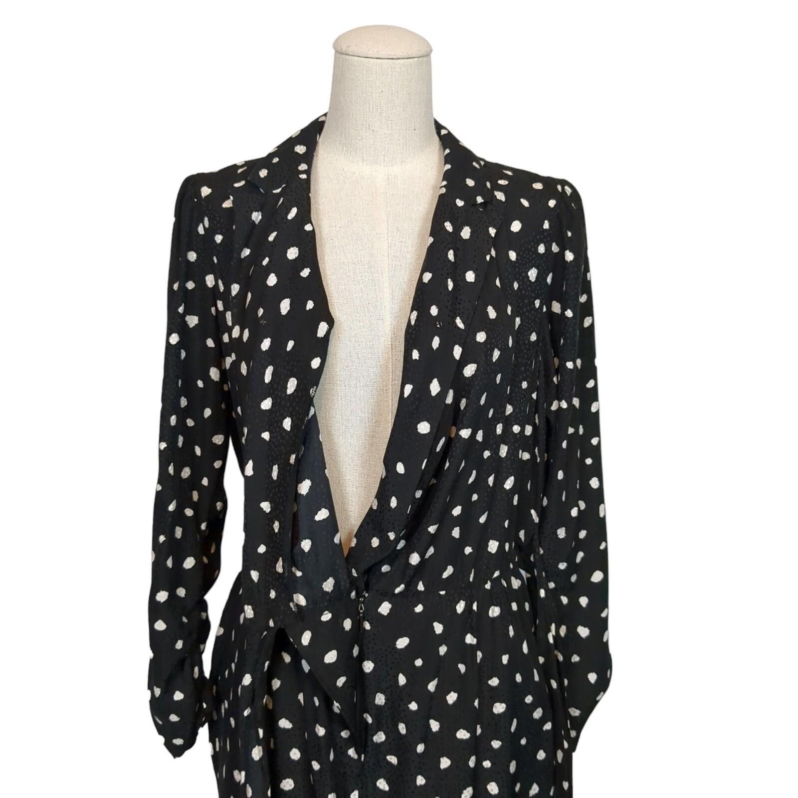 Rebecca Taylor Rebecca Taylor Nova Dot Jacquard Silk Blend Jumpsuit 2 Size 26" / US 2 / IT 38 - 7 Thumbnail