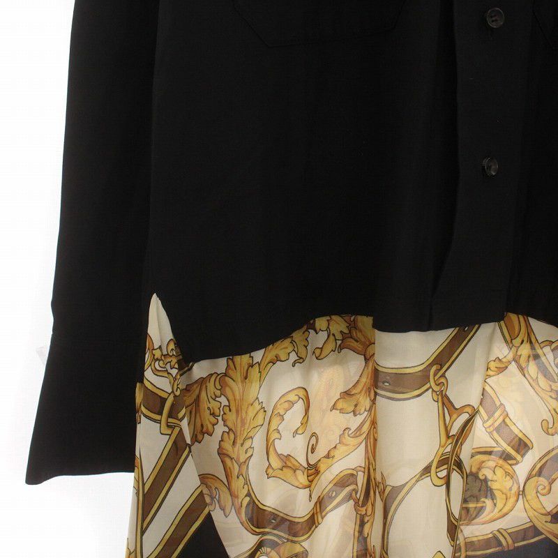 Maison MIHARA YASUHIRO MIHARA YASUHIRO black blazer asymmetrical chain pattern wrap Size 44R - 7 Thumbnail