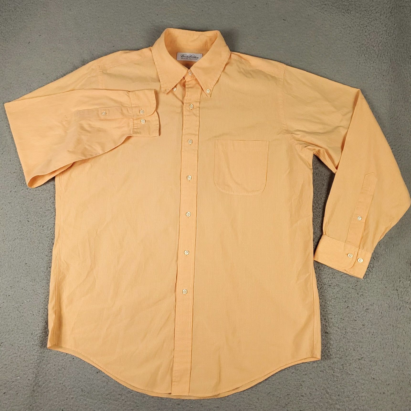 Brooks Brothers Brooks Brothers Shirt Mens 15.5 Orange Check Dress Button Up Long Sleeve Size 40R - 2 Thumbnail
