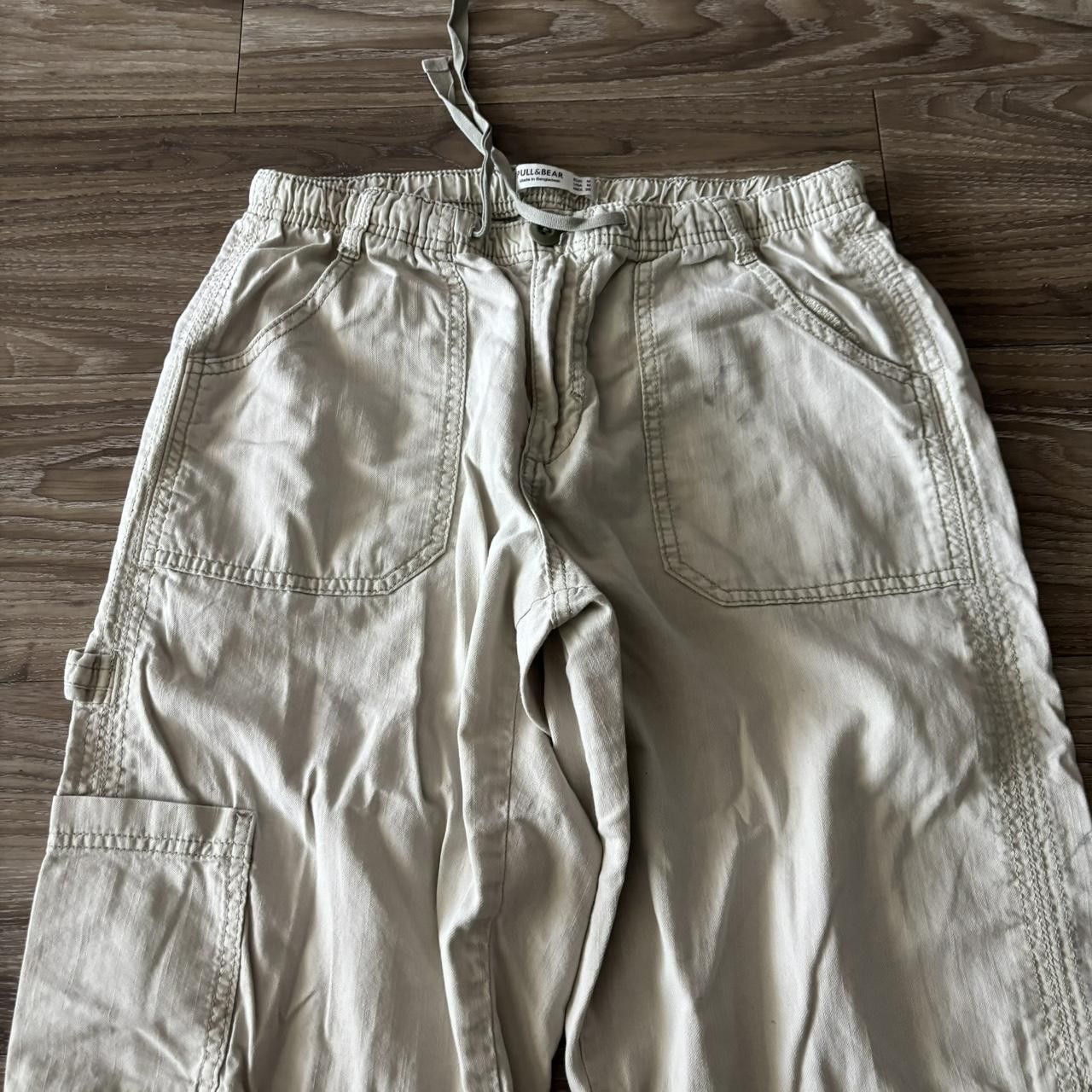 Vintage Crazy Vintage Y2K/2000s Baggy Cream Loose Cargo Pants! 30x30 Size US 30 / EU 46 - 6 Thumbnail