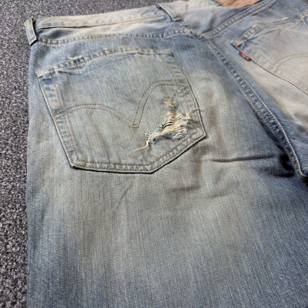 Engineered Garments × Levi's Vintage Y2K Levis 501 Wideleg Heavy Faded Washed Denim Jeans Size US 33 - 8 Thumbnail