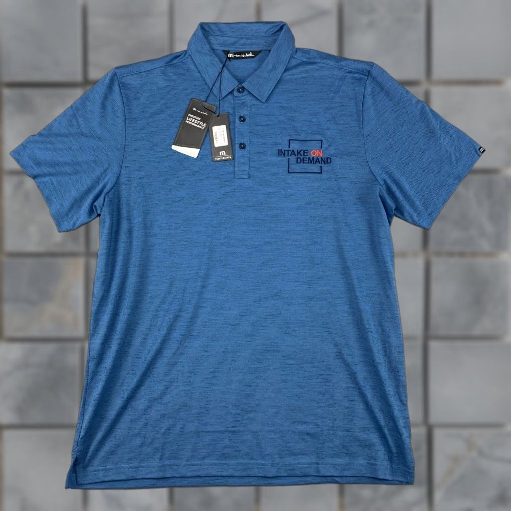 TravisMathew Travis Mathew Auckland Slub Polo Shirt Mens XL Blue Golf Performance NWT Size US XL / EU 56 / 4 - 1 Thumbnail