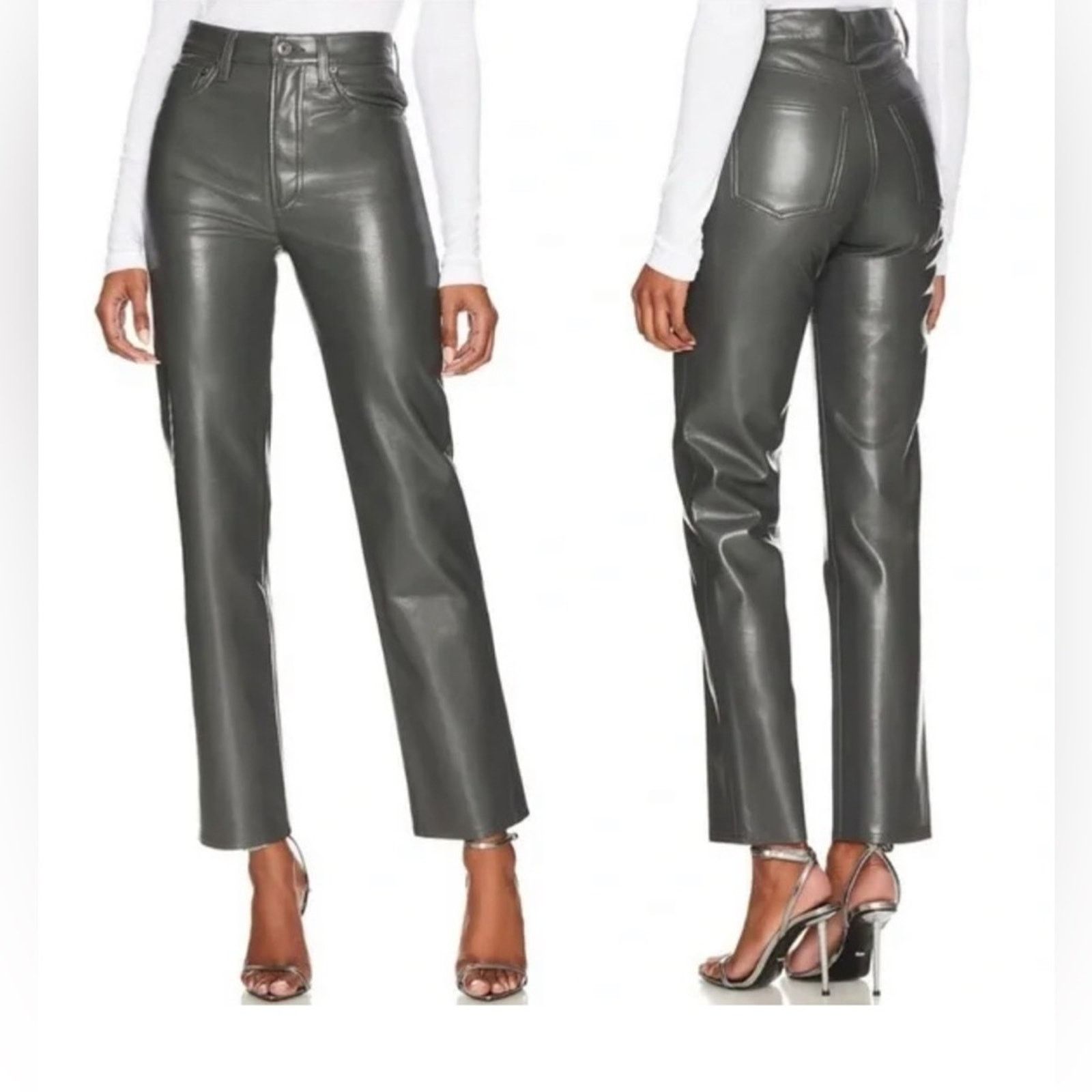 Agolde Agolde Recycled Leather 90's Pinch Waist Pants in Marker Size 34" / US 12 / IT 48 - 10 Thumbnail
