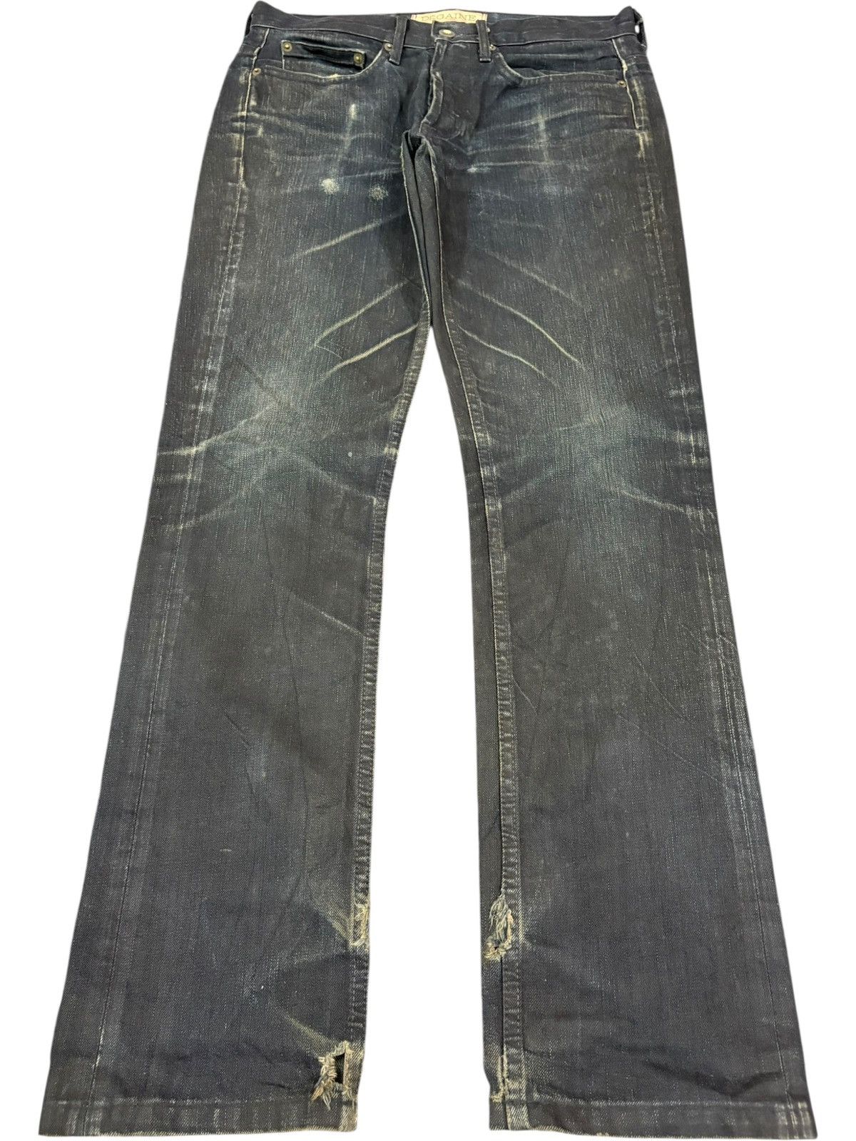 Vintage Japanese Brand Mud Wash Distressed Bootcut Jeans
