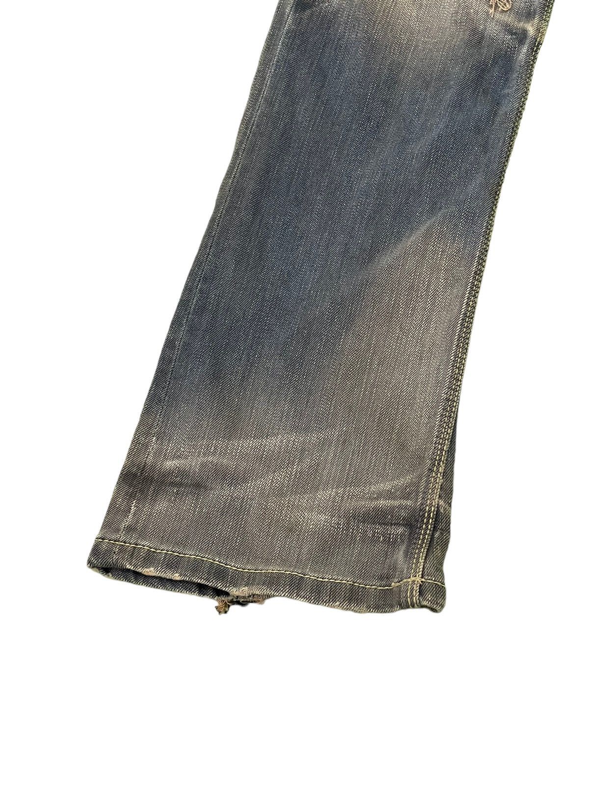 Japanese Brand Flare Jeans Nicole Club Distress Honeycomb Stretch Slim 7🟦7 Size US 33 - 5 Thumbnail