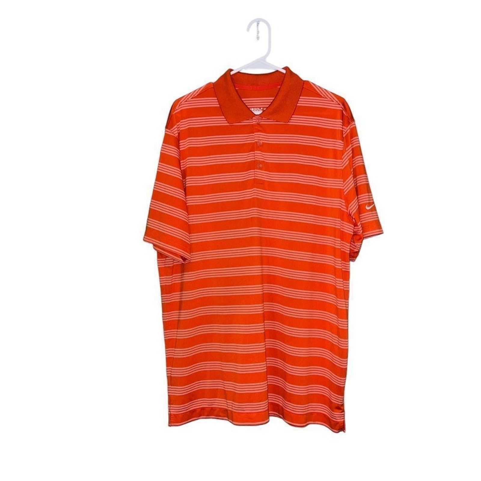 Nike Nike Golf Polo Shirt Mens XL Orange Striped Short Sleeve Size US XL / EU 56 / 4 - 2 Thumbnail