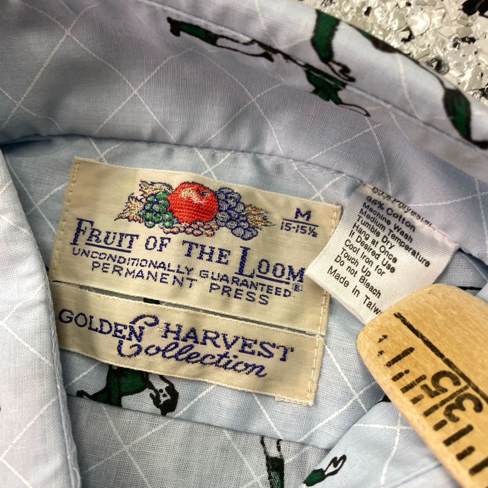 Fruit Of The Loom VINTAGE Fruit of the Loom Golden Harvest Shirt Medium Mens Blue 70s Dagger Button-Up Collar Size US M / EU 48-50 / 2 - 2 Thumbnail