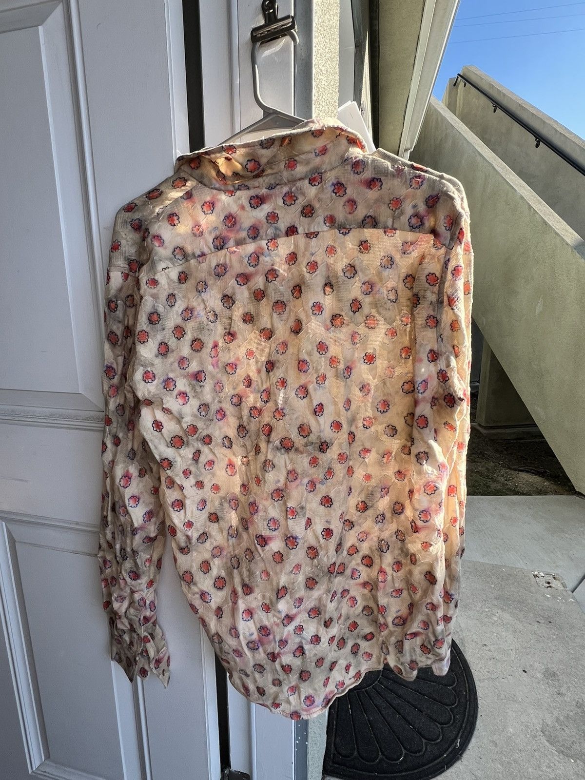 Acne Studios Acne Studios Beige Floral Button Up Size US M / EU 48-50 / 2 - 2 Thumbnail