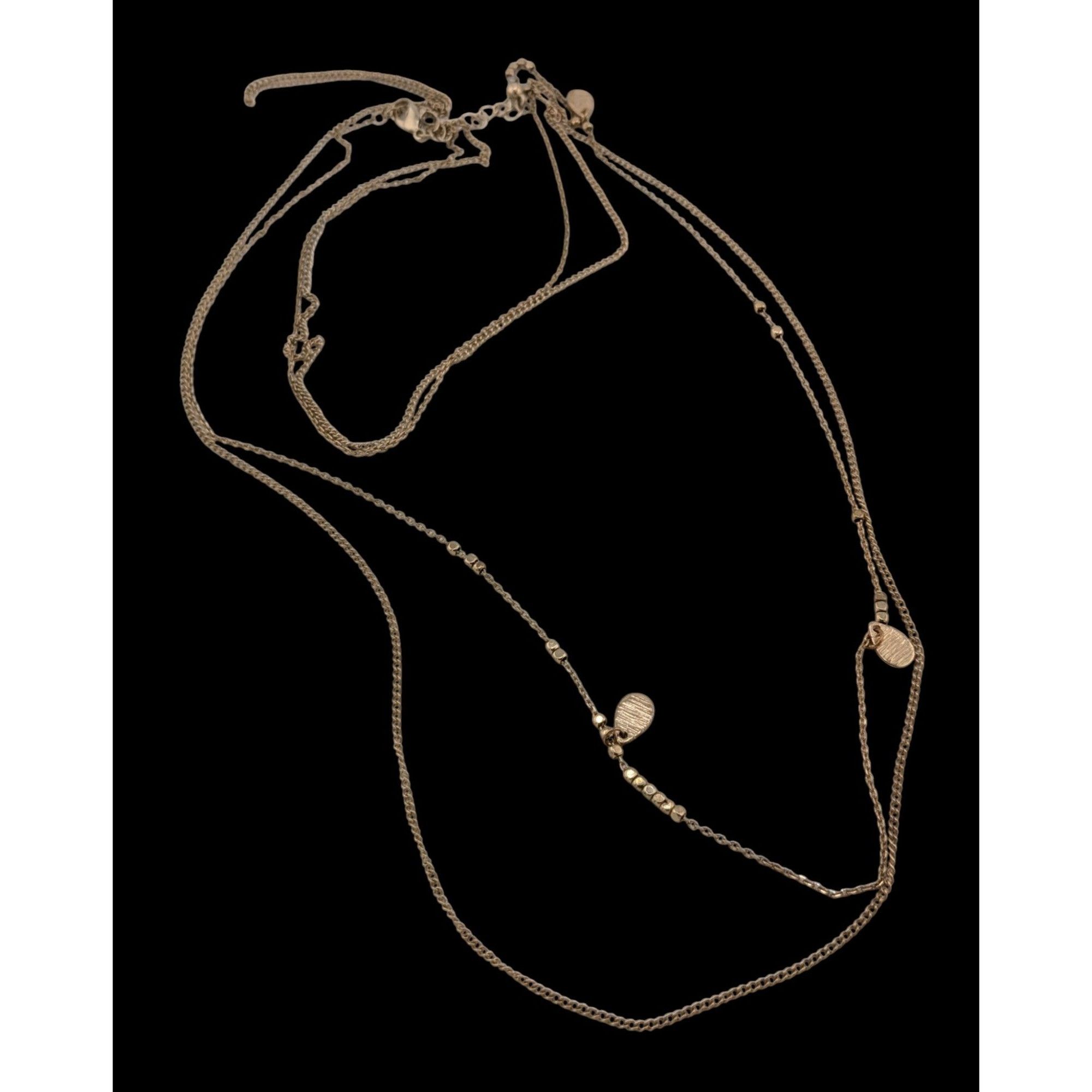 Other Dainty Gold Tone Layered Chain Necklace With Charms Size ONE SIZE - 3 Thumbnail