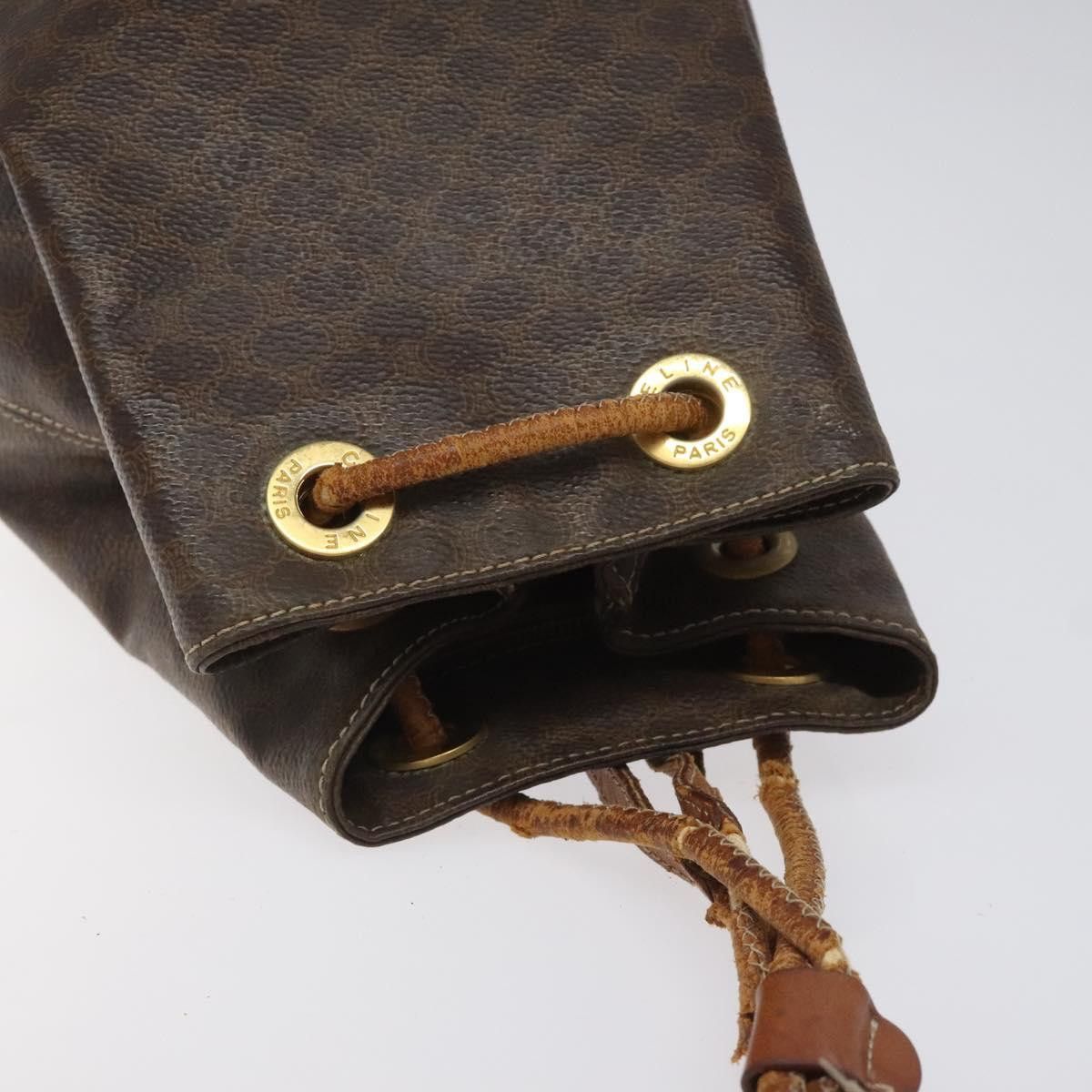 Celine CELINE Macadam Canvas Purse Backpack Pvc Leather Brown Gold Size ONE SIZE - 6 Thumbnail