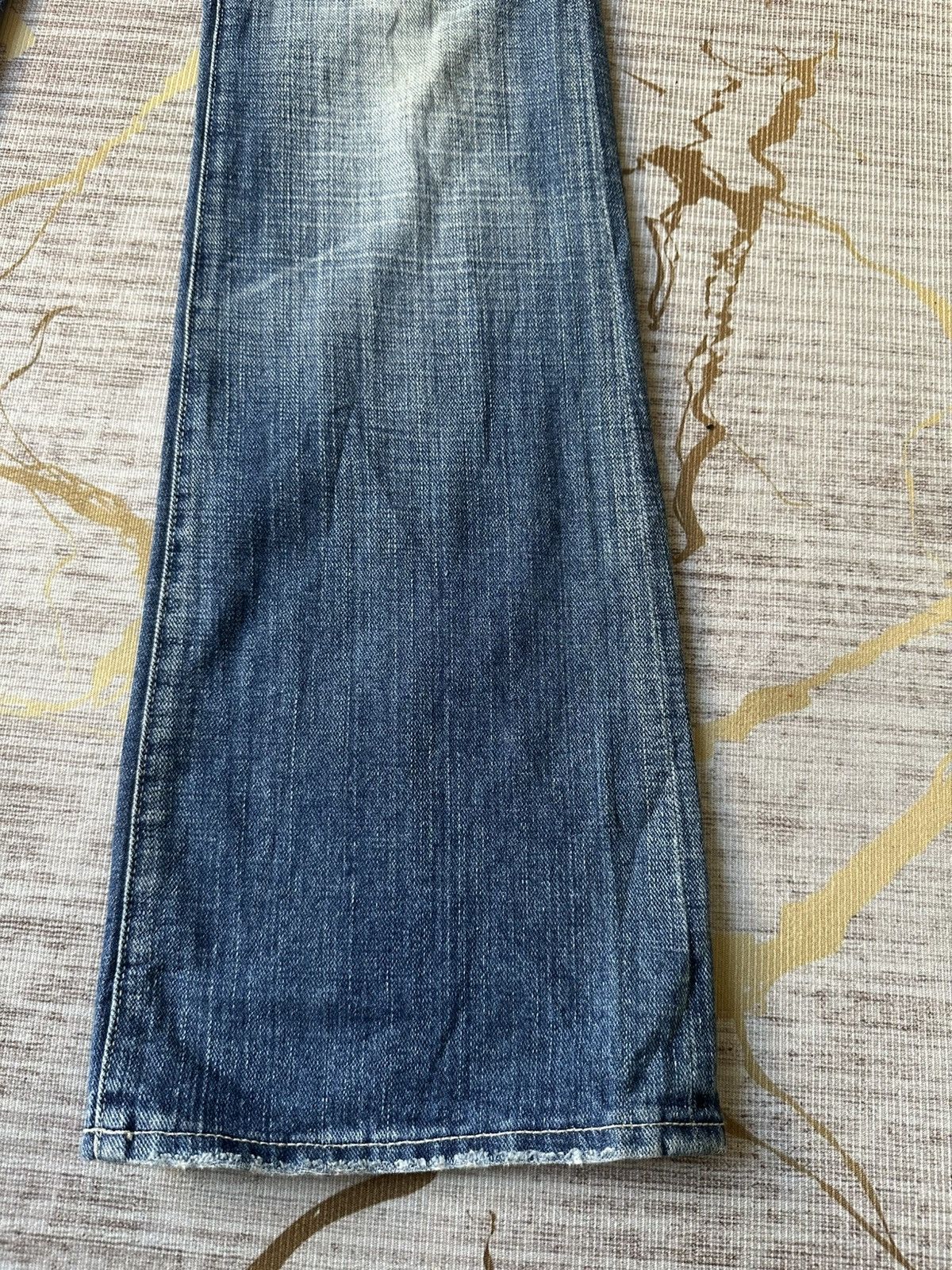 Japanese Brand FLARE Blue Cult Fatigue Jeans Size 28" / US 6 / IT 42 - 8 Thumbnail