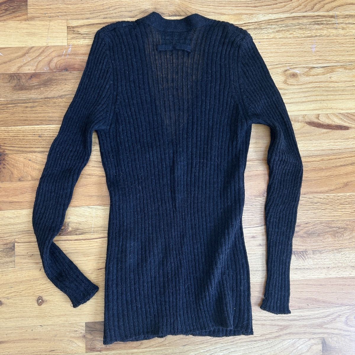 Jean Paul Gaultier Jean Paul Gaultier Maille Black Sheer Ribbed Cardigan Size US S / EU 44-46 / 1 - 5 Thumbnail