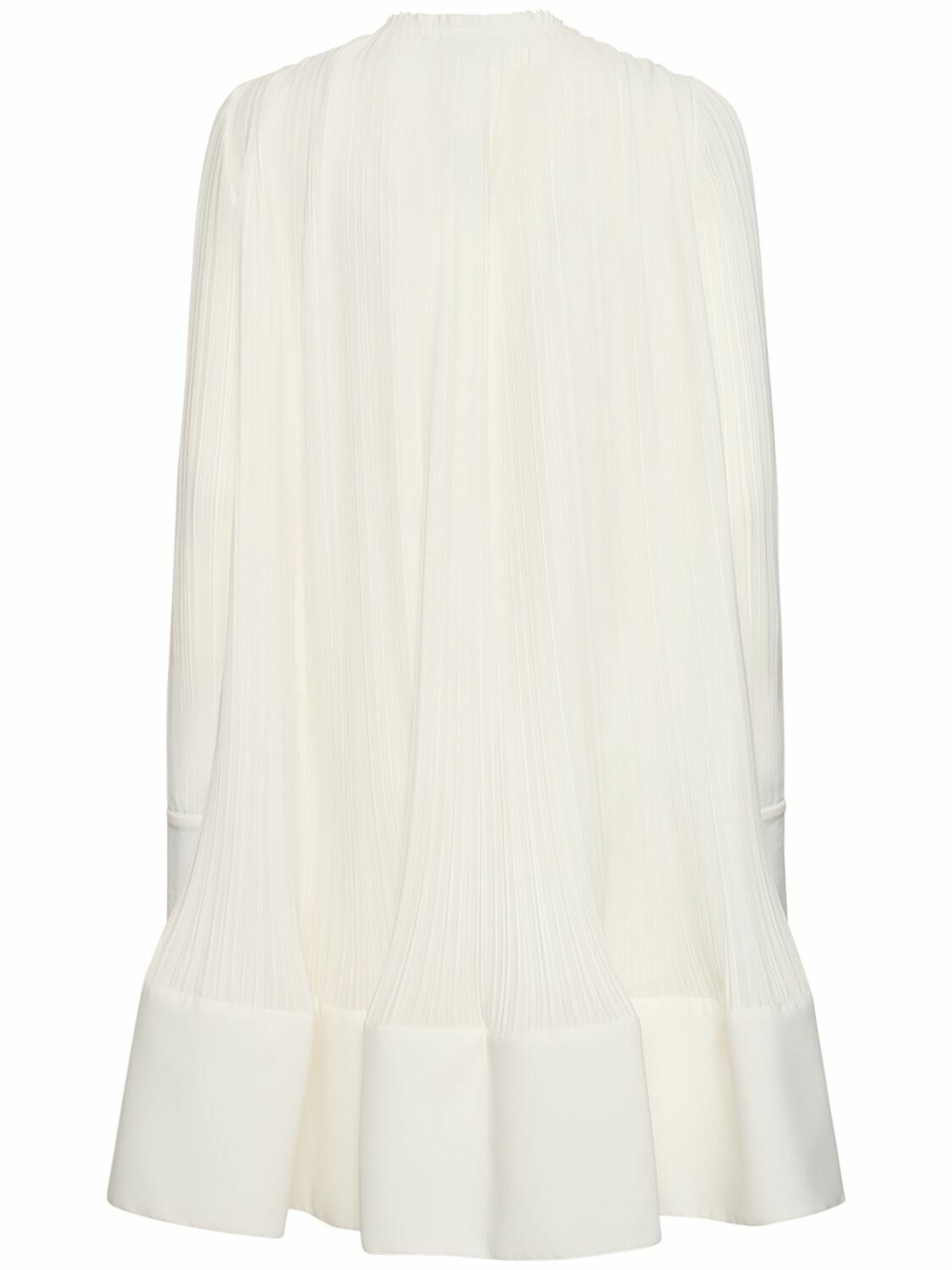 Lanvin o1y0326 Pleated Mini Dress in White Size M / US 6-8 / IT 42-44 - 2 Thumbnail