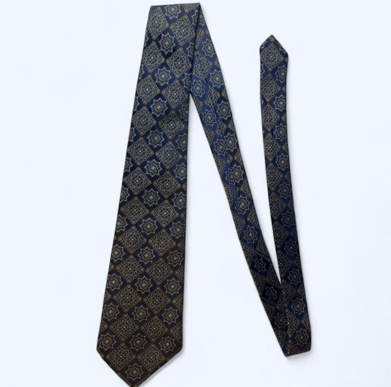 Other Vintage Exact designed by pioneer men's tie gold on blue Size ONE SIZE - 2 Thumbnail