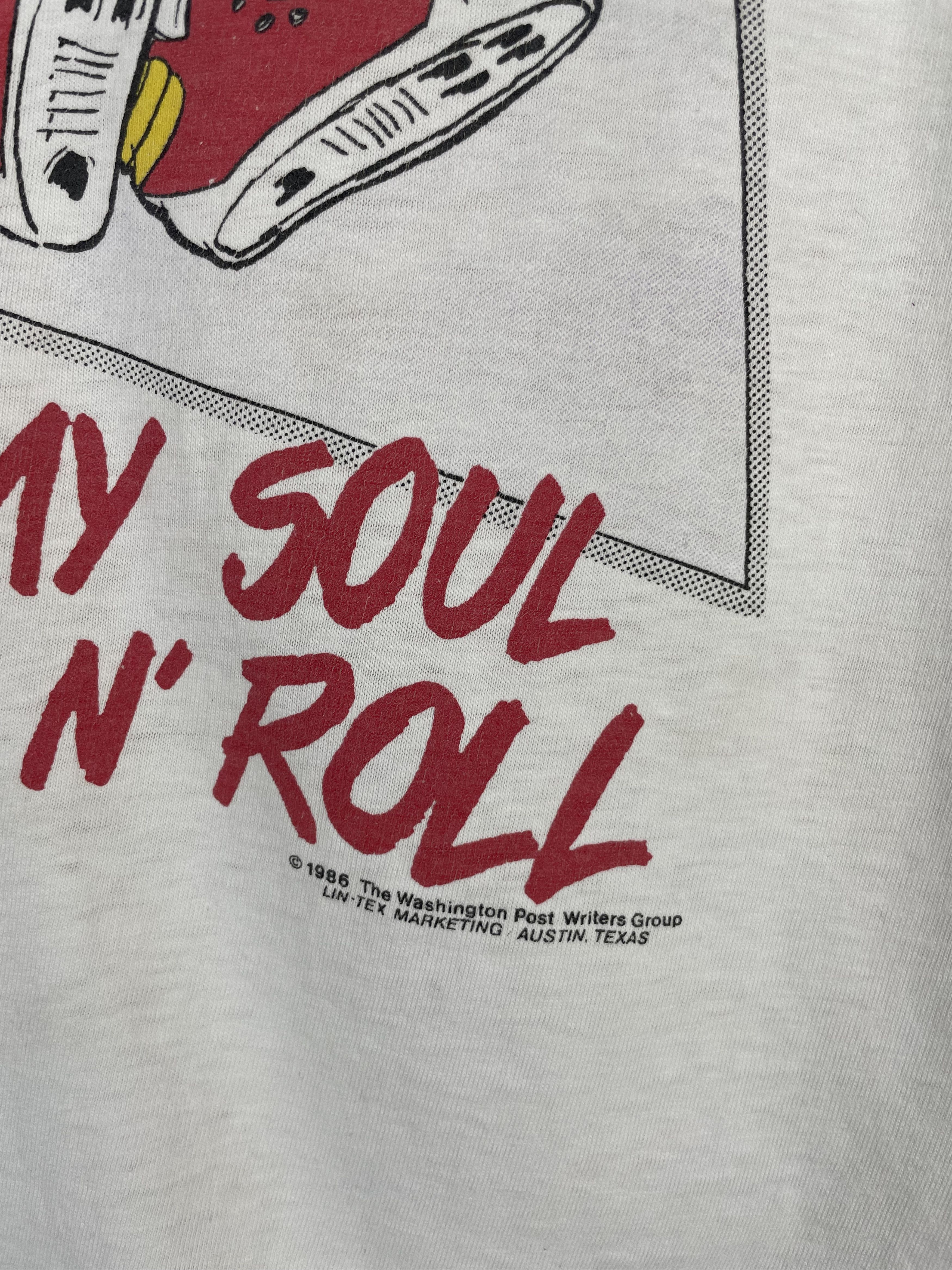 Band Tees × Vintage Vintage 1986 Sold My Soul To Rock n Roll Band Tshirt Size US L / EU 52-54 / 3 - 5 Thumbnail