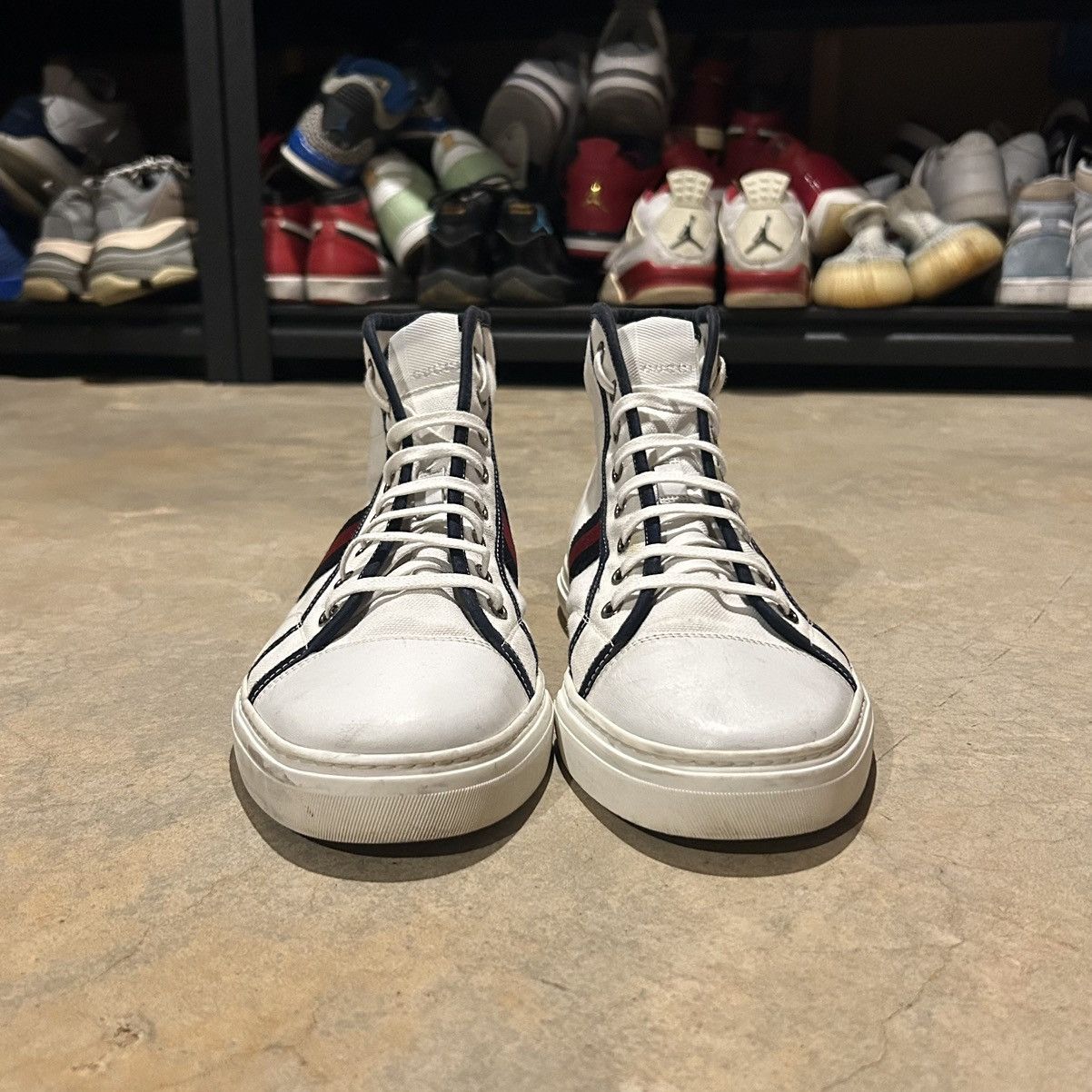 Designer × Gucci Gucci Canvas Signature Web High Top Shoes US 9 Size US 9 / EU 42 - 5 Thumbnail