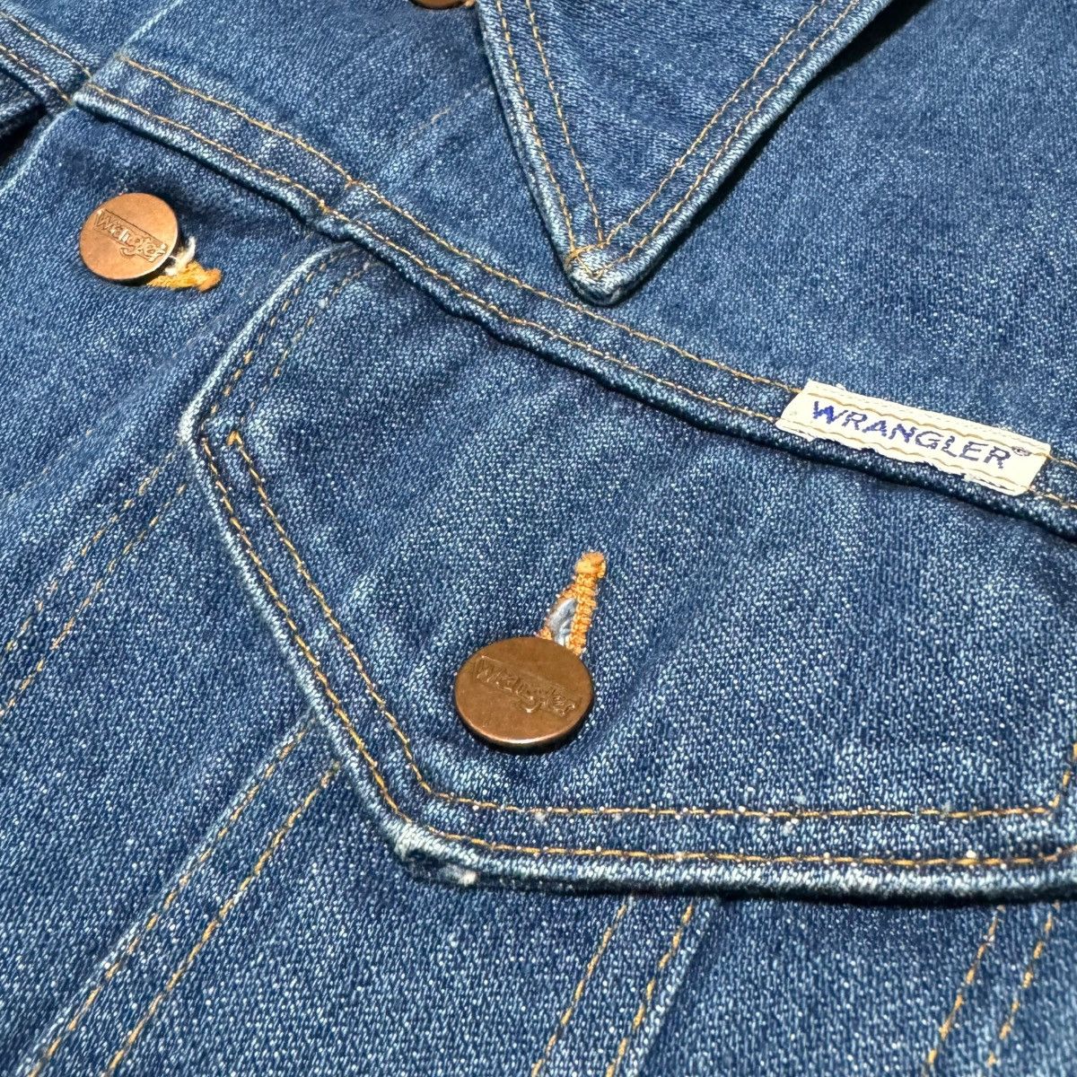 Vintage × Wrangler Vintage 1970s Wrangler Denim Trucker Jean Jacket Men’s Small Size US S / EU 44-46 / 1 - 4 Thumbnail