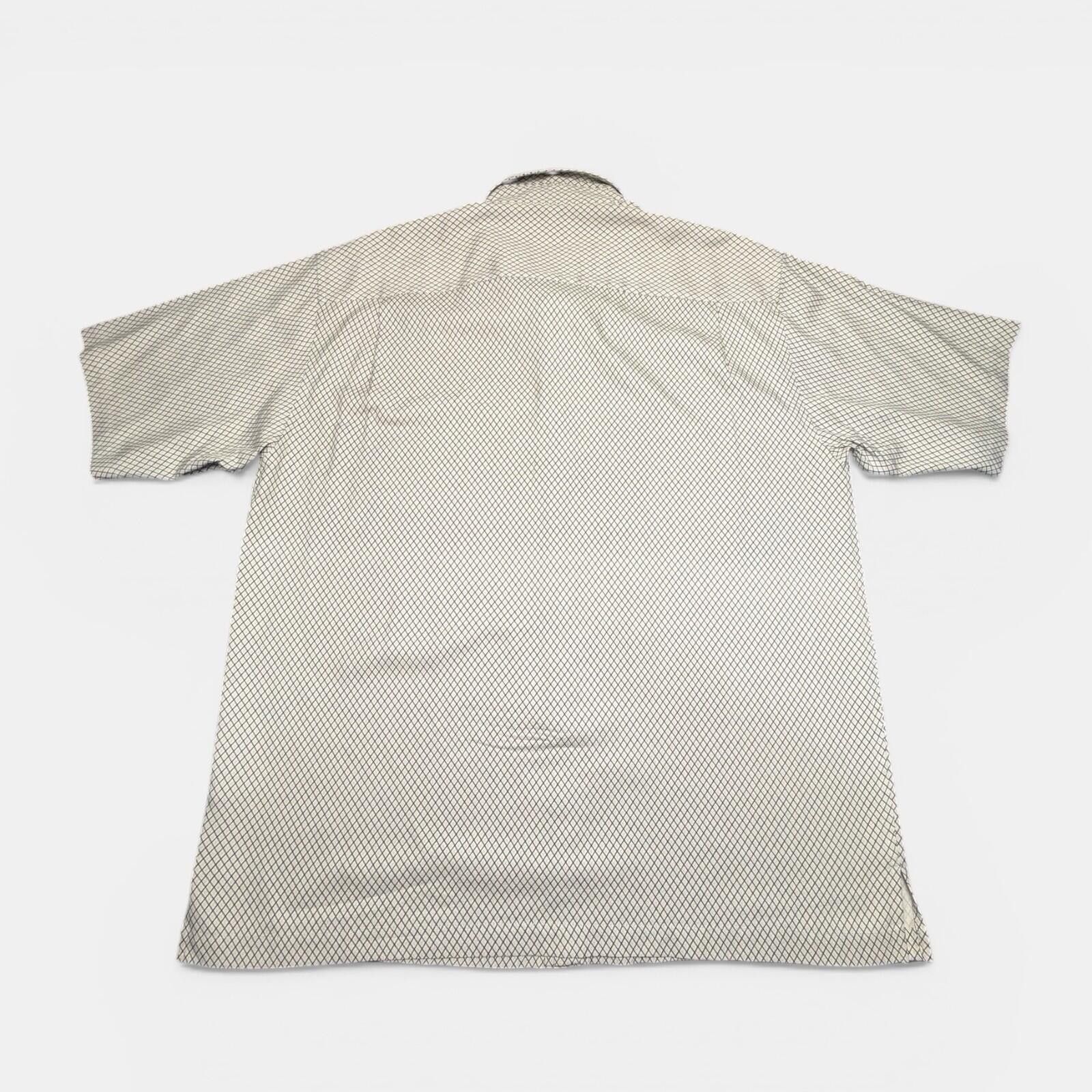 Toscano Toscano Mens XXL 100% Silk Camp Shirt Ivory Geometric Button Size US XXL / EU 58 / 5 - 2 Thumbnail
