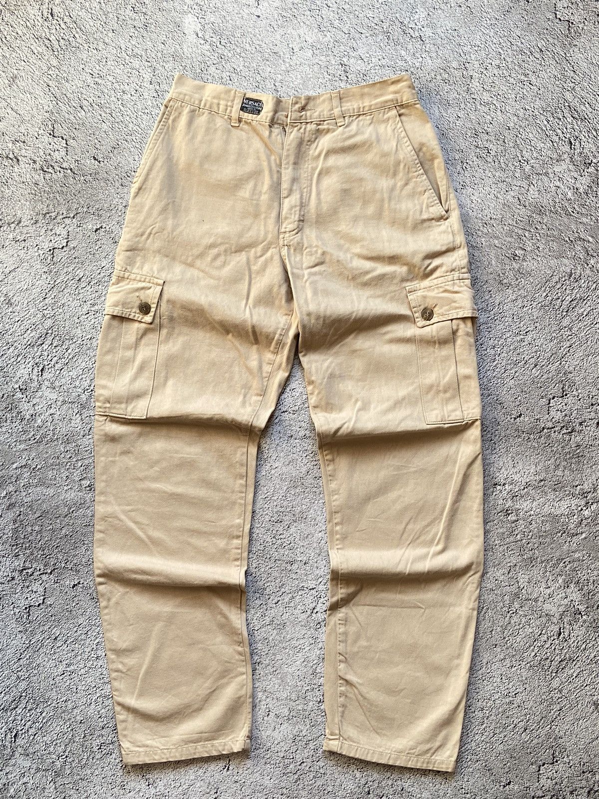 Versace Jeans Couture × Vintage Vintage Versace Distressed Cargo Pants Size US 31 - 12 Thumbnail