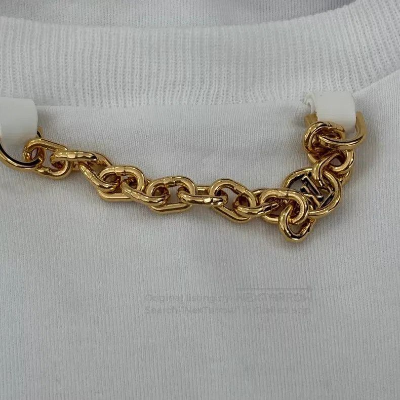 Louis Vuitton Louis Vuitton White solid chain logo short sleeves Size US S / EU 44-46 / 1 - 7 Thumbnail
